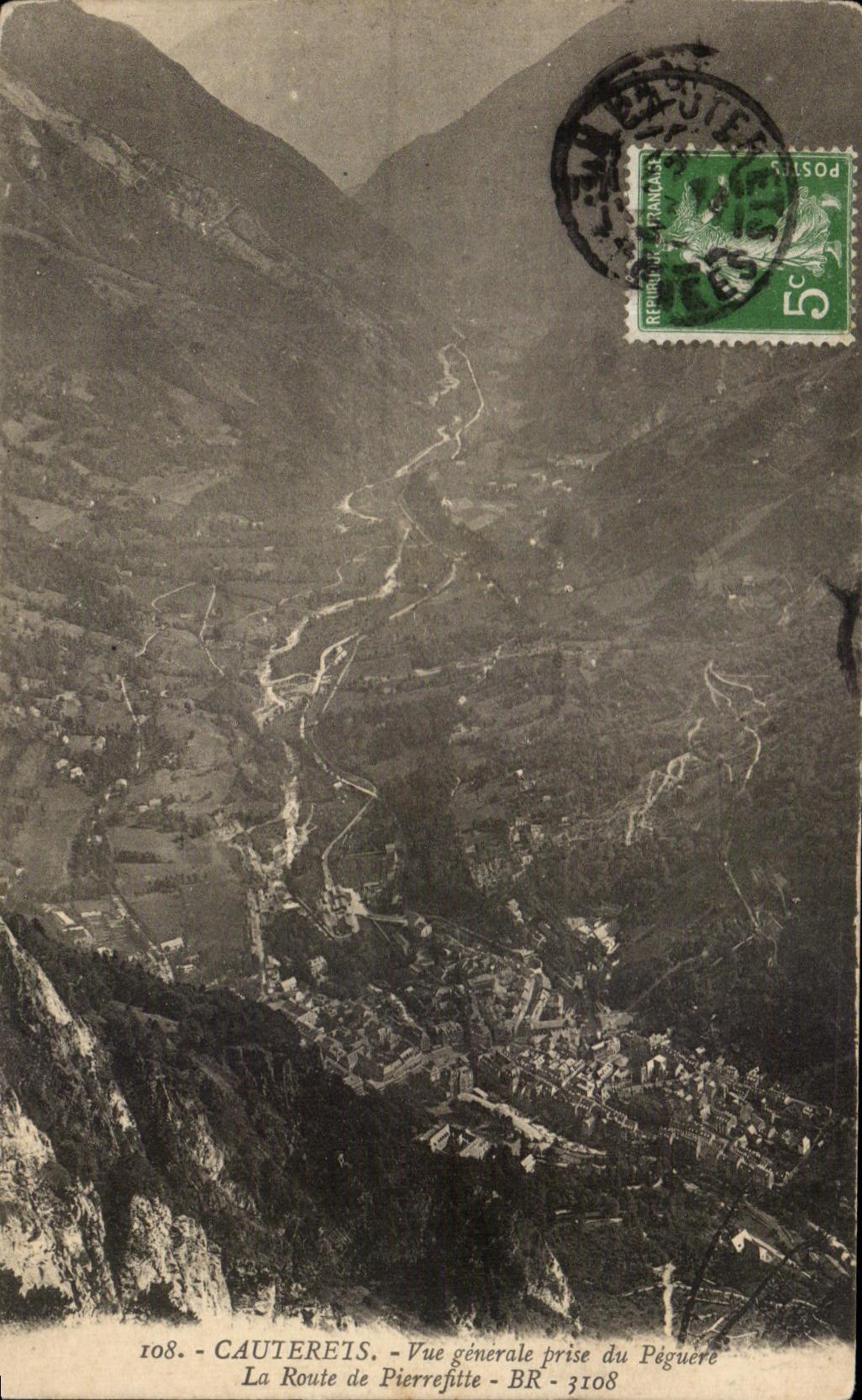 CPA Cautereis View taken of Pegure the Road of Pierrefitte