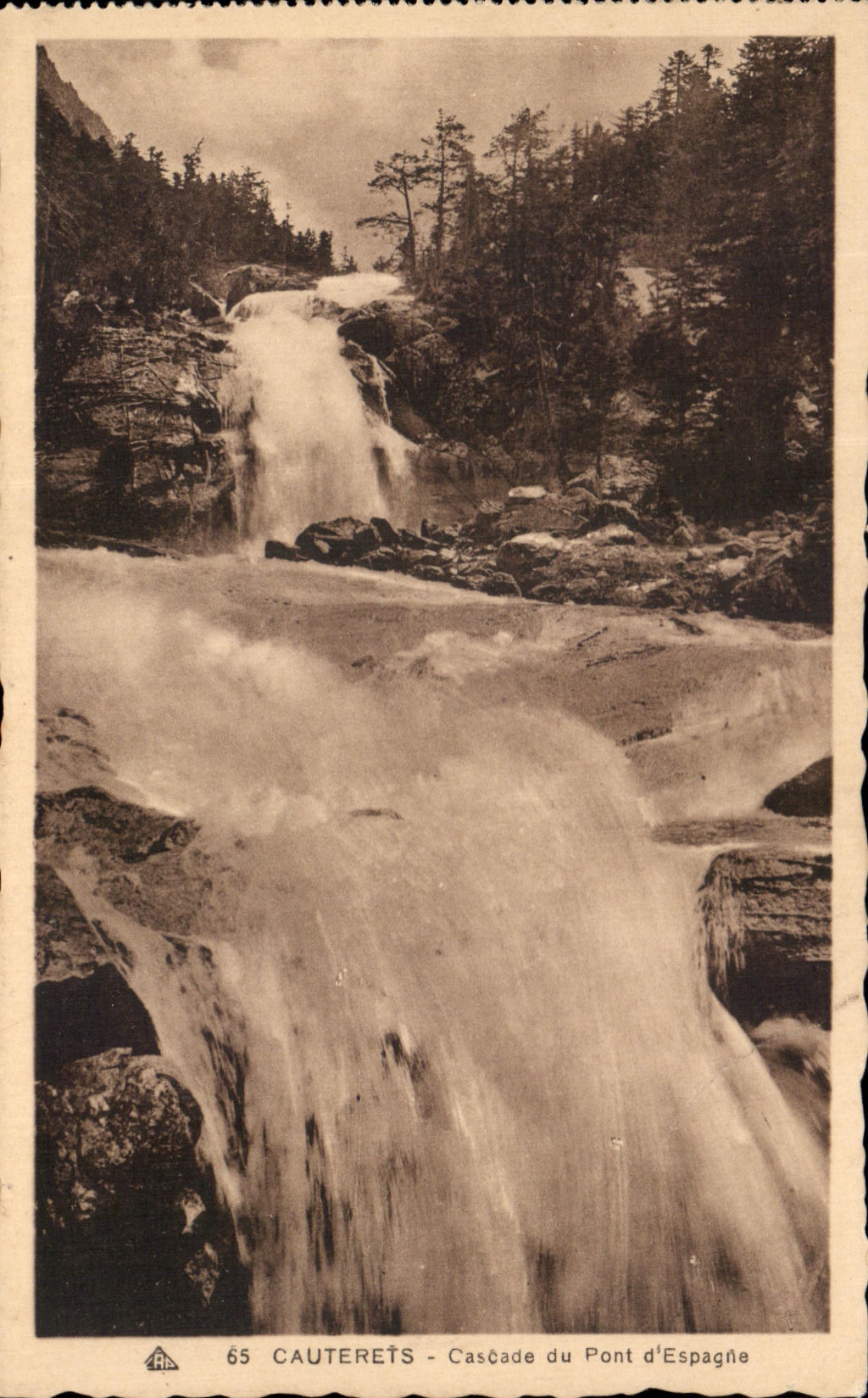 CPA Cauterets Cascades of the Bridge of Spain