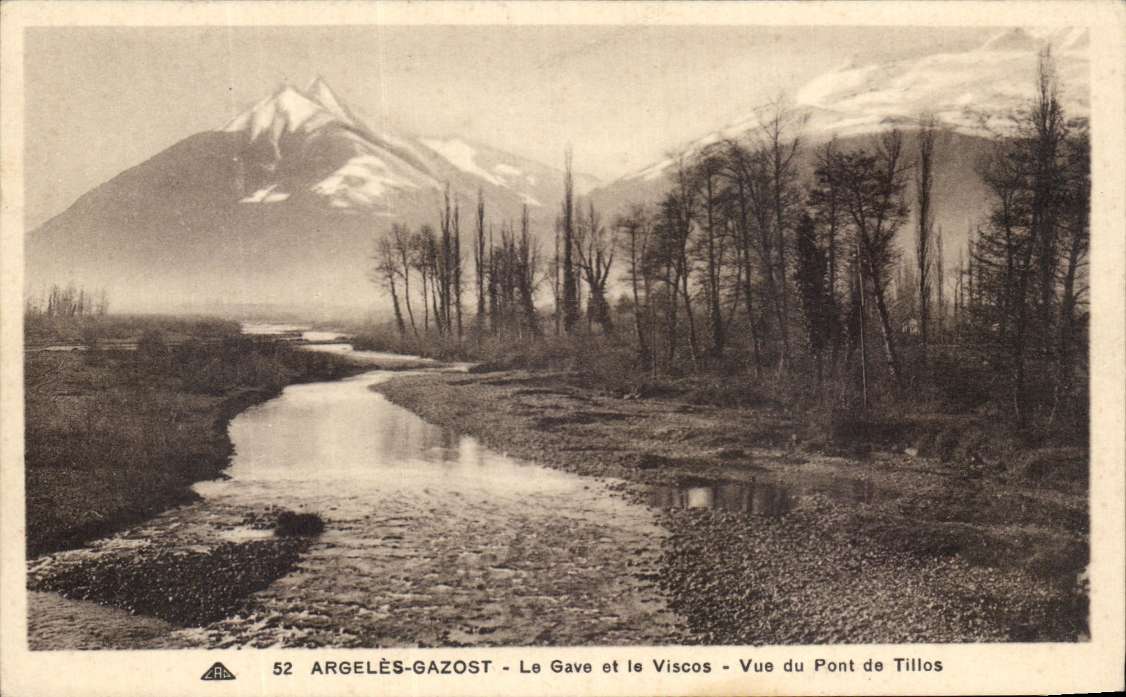 CPA Argeles Gazost Le Gave et le Viscos Vue du Pont de Tillos