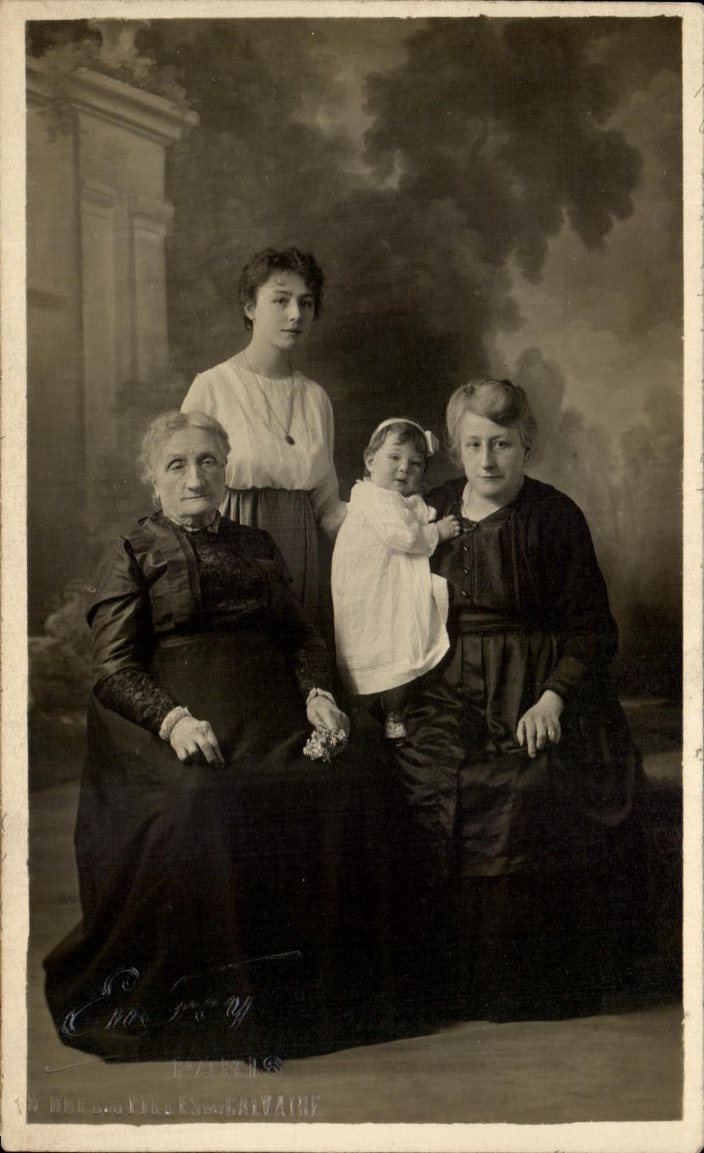 CARTE PHOTO Famille Femmes