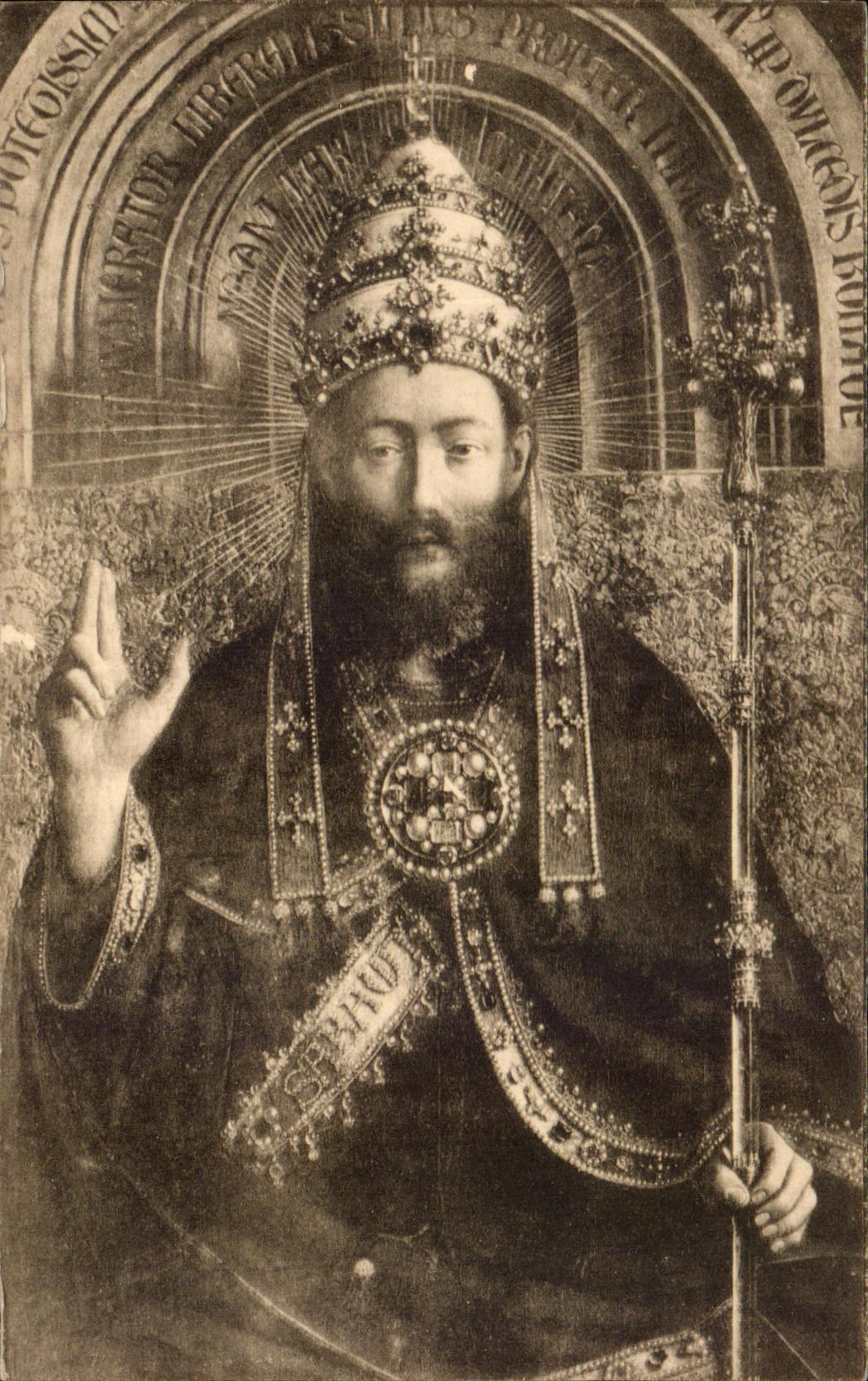 CPA Gand Cathedrale St Bavon Hubert et Jean Van Eyck Retable de l'agneau mystique