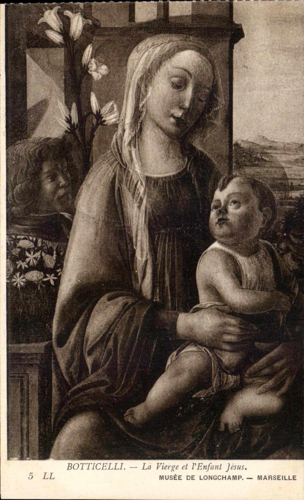 CPA Botticelli La Vierge et L'Enfant Jesus Musee de Longchamp Marseille