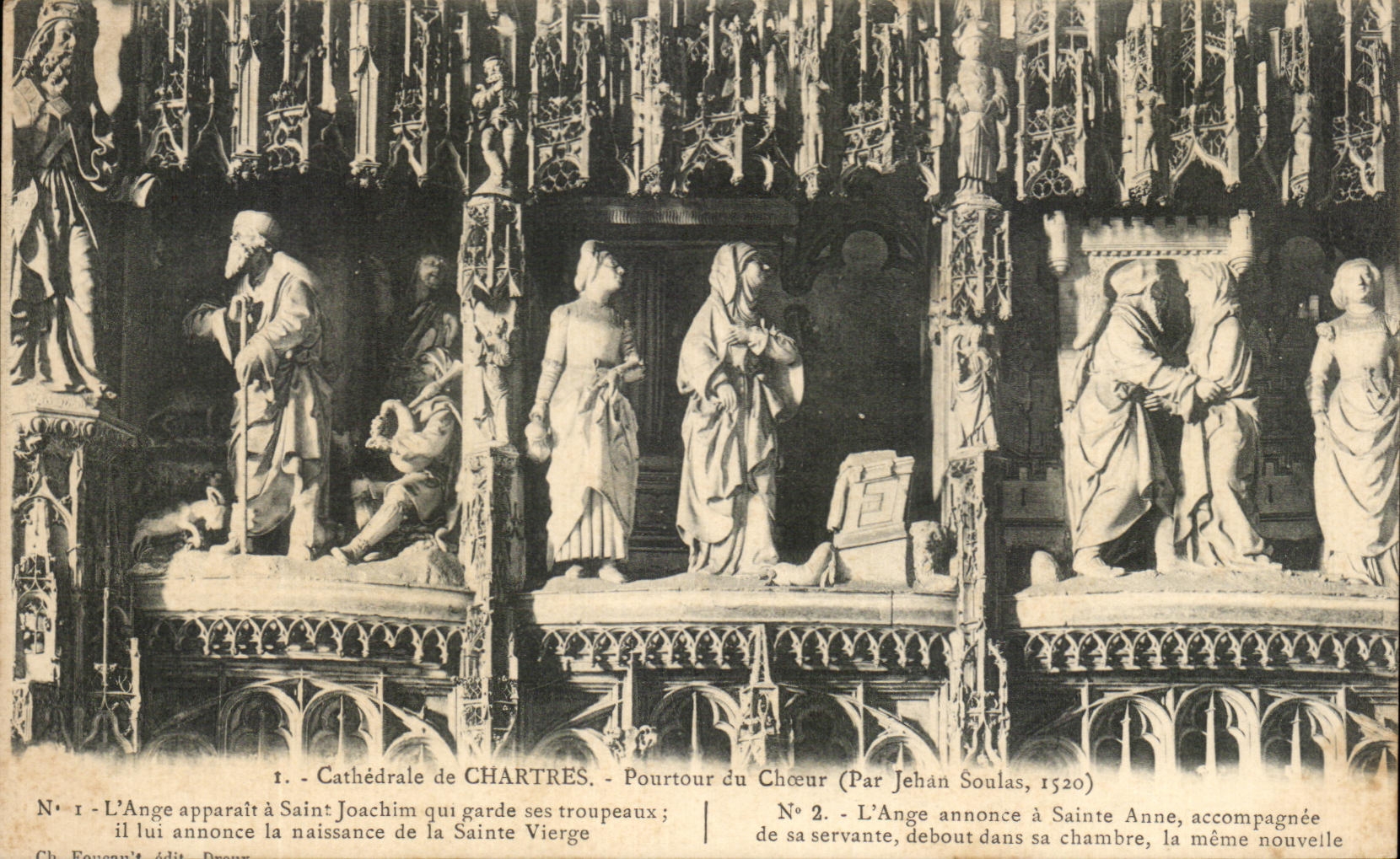 CPA Cathedrale de Chartres Pourtour du Choeur l'ange annonce a Saint Anne la bonne nouvelle