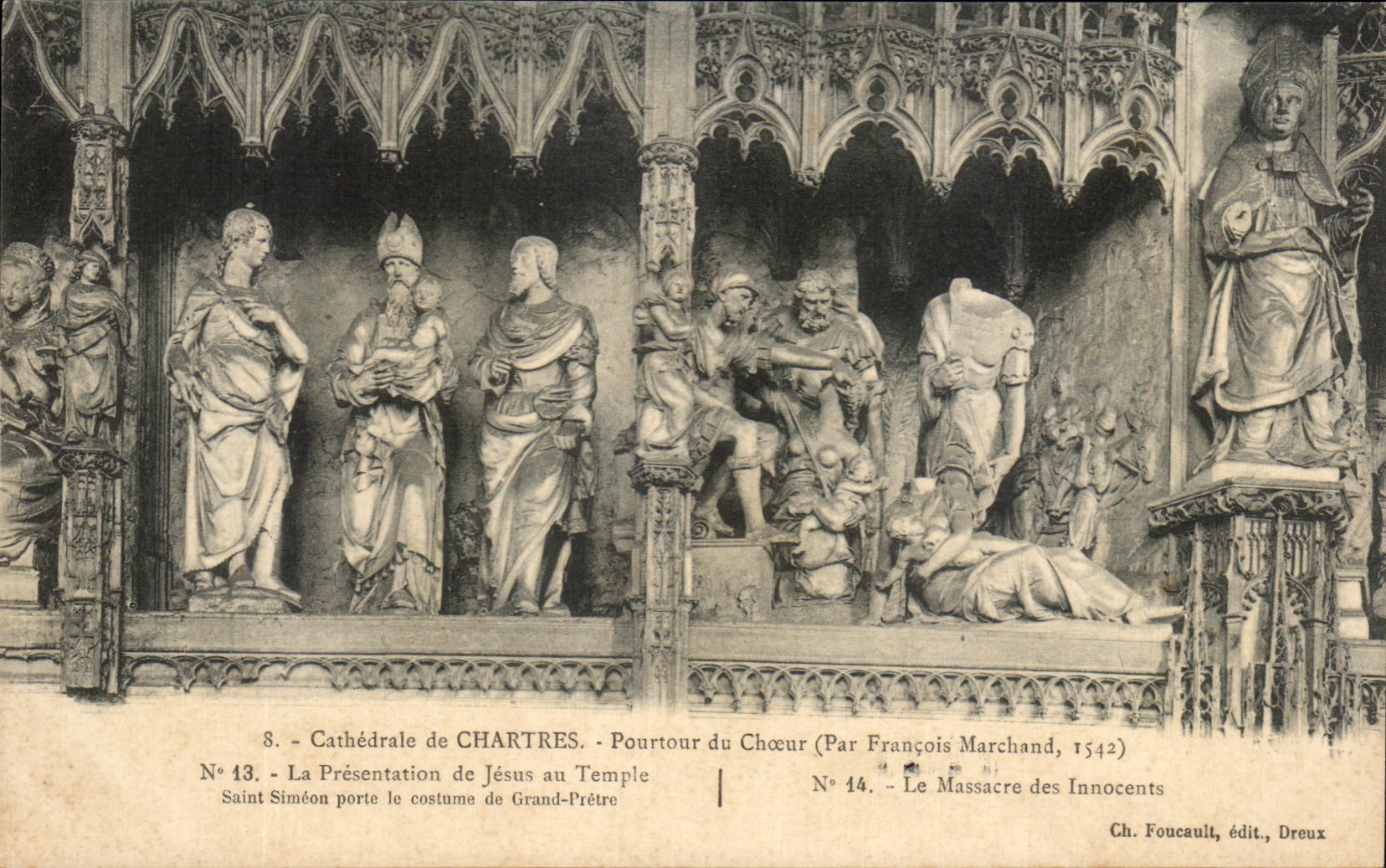 CPA Cathedrale de Chartres Pourtour du Choeur Le massacre des innocents