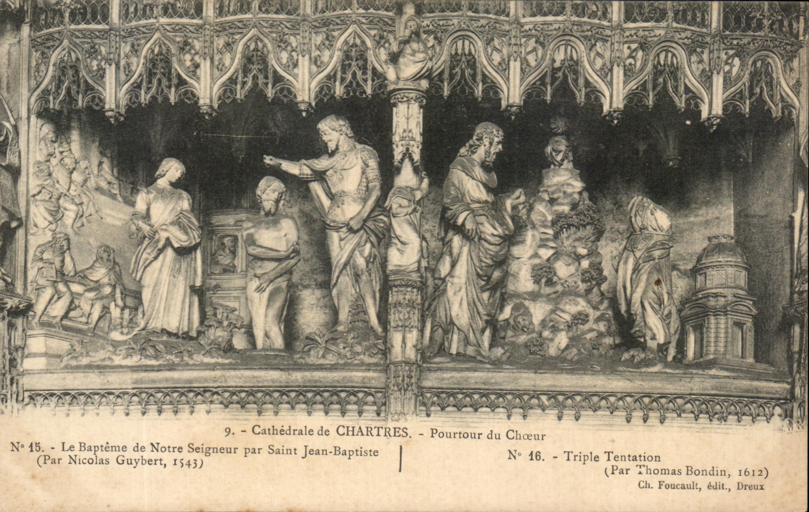 CPA Cathedrale de Chartres Pourtour du Choeur Triple tentation