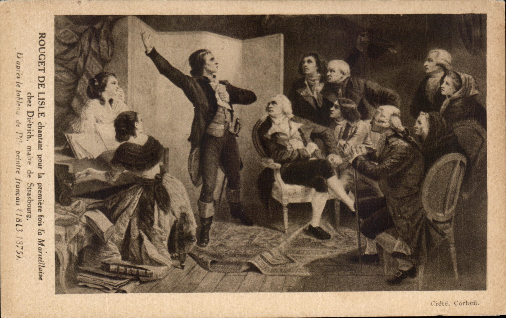 CPA Rouget De Lisle chantant pour la preniere fois la Marseillaisse 