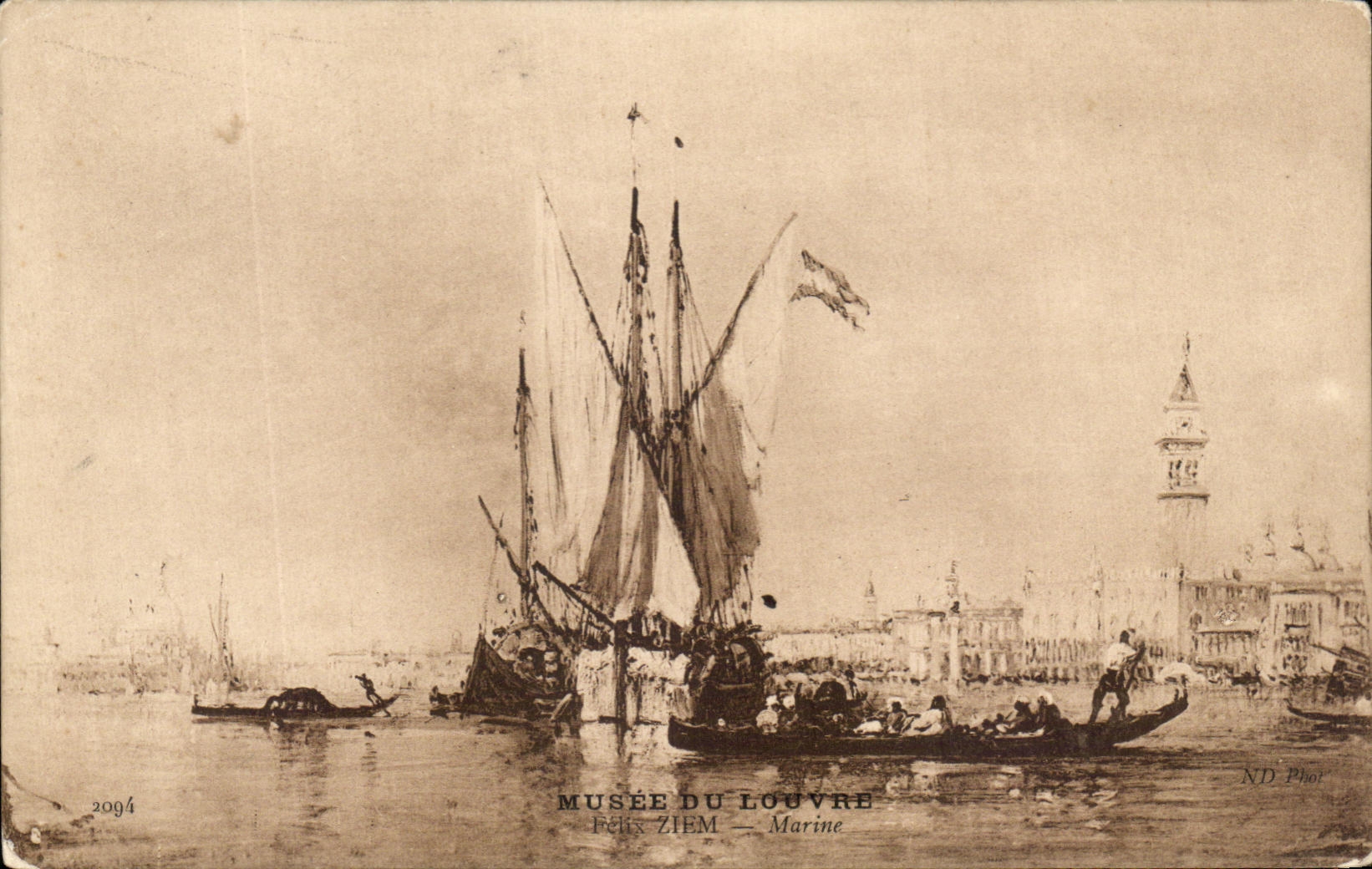 CPA Musee Du Louvre Marine Felix Ziem Venise Bateau