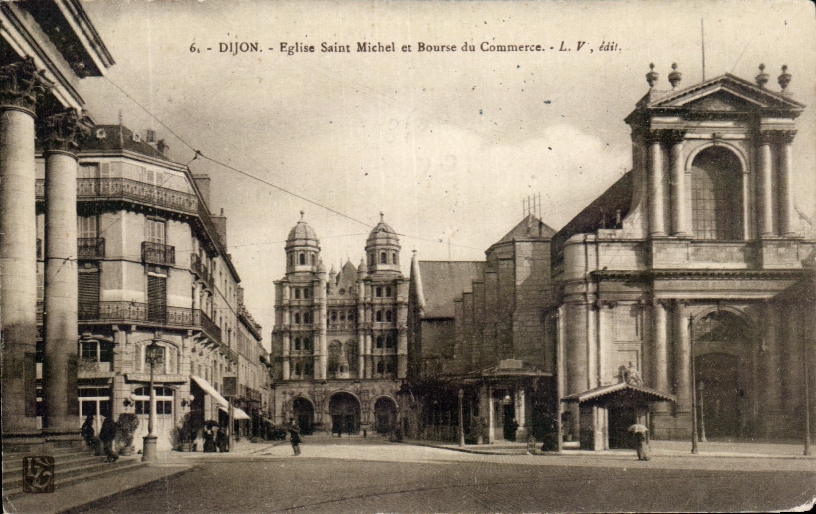 CPA Dijon Eglise Saint Michel Et Bourse Du commerce