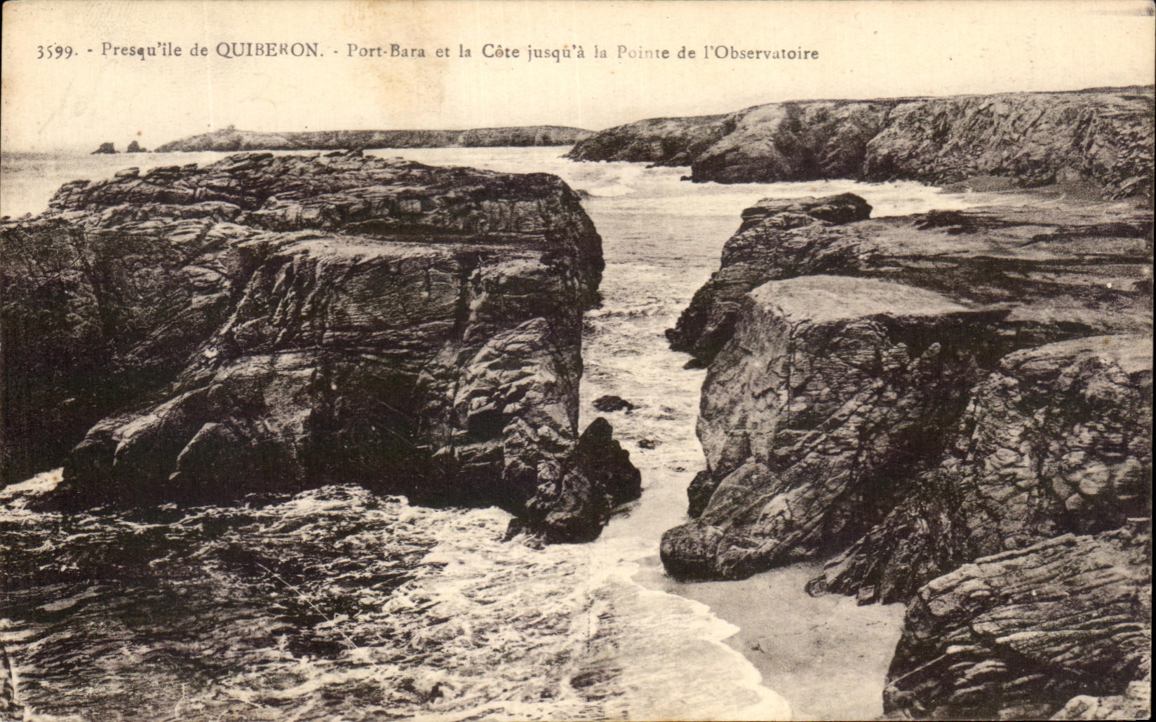 CPA Presqu'ile De Quiberon Port Bara et la Cote Jusqu'a Pointe de l'Observatoire