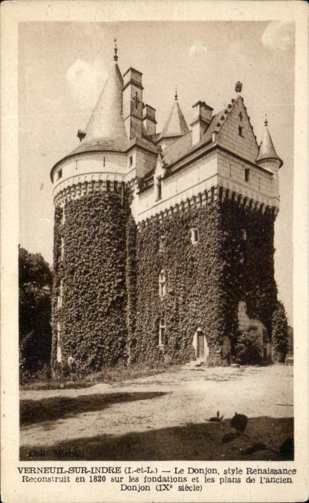 CPA Verneuil Sur Indre Le Donjon Style Renaissance