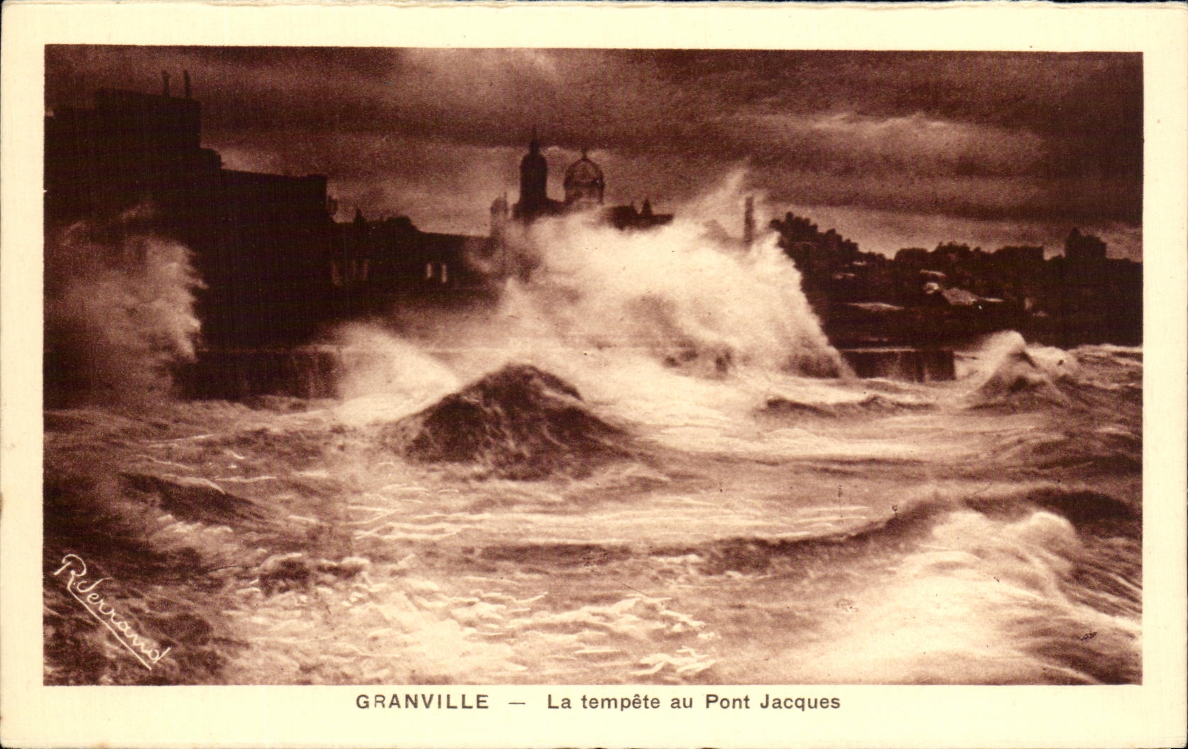 CPA Granville La Tempete au Pont Jacques