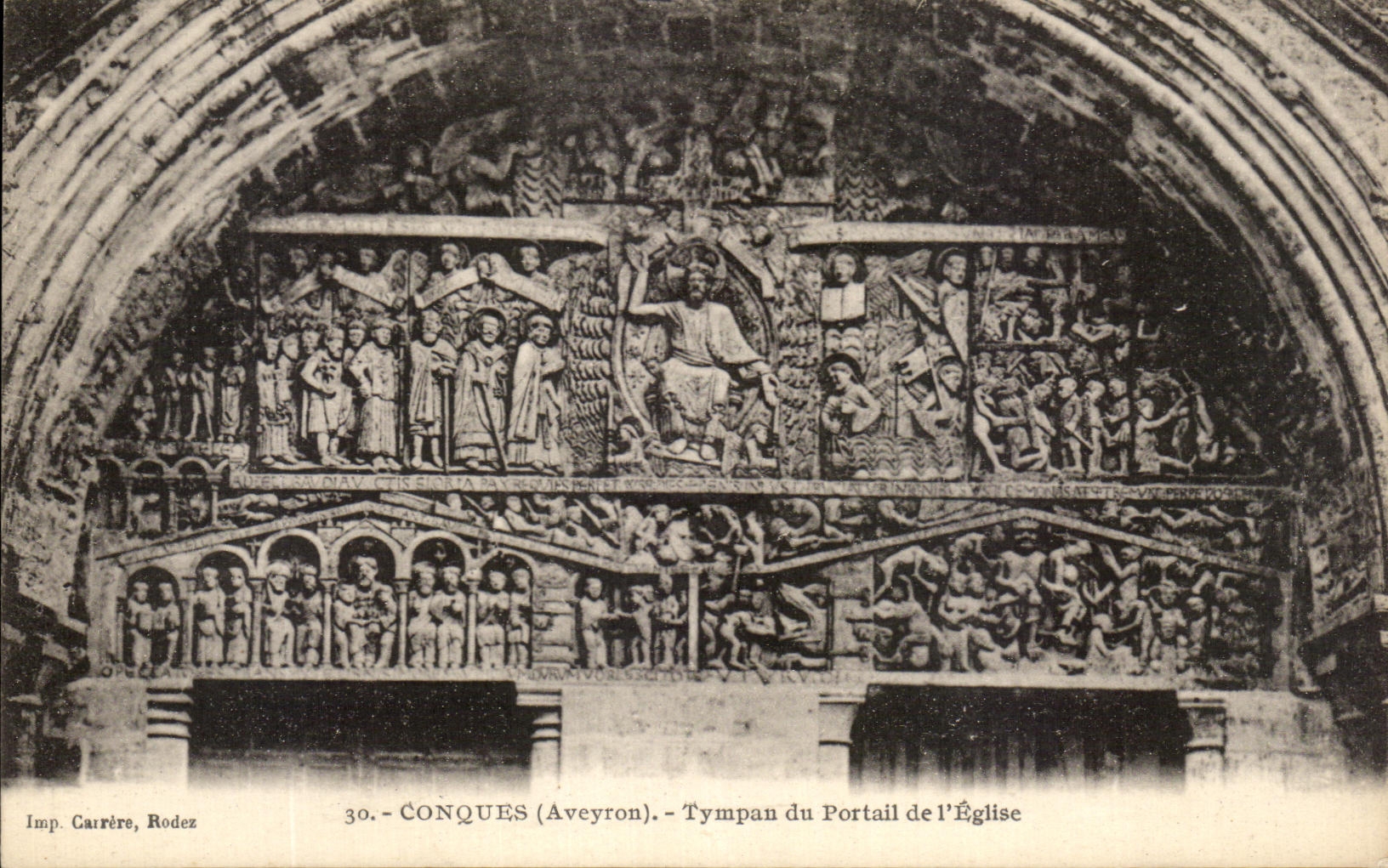 CPA Conques Tympan du Portail de l'Eglise