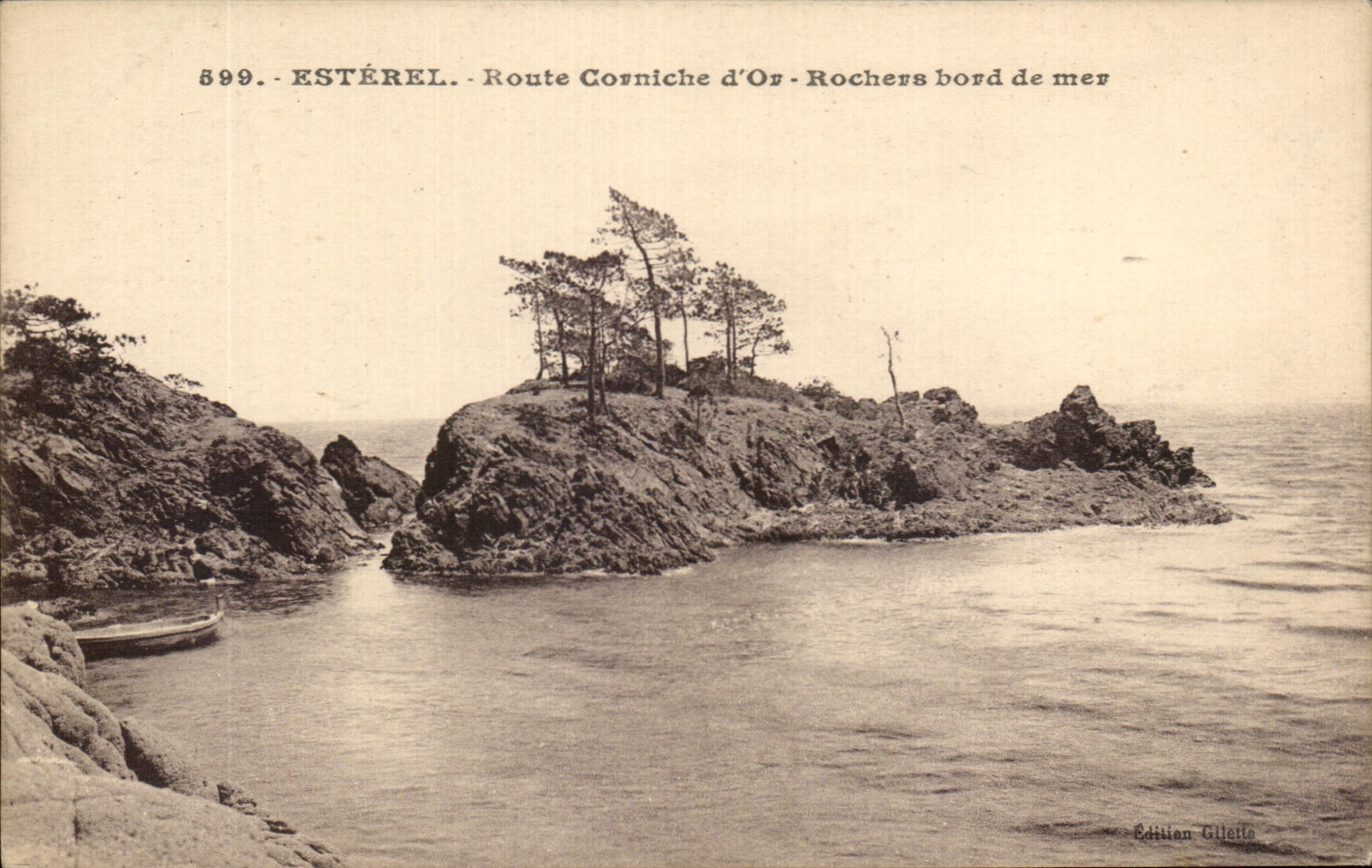 CPA Esterel Route Corniche d'Or Rochers Bord De Mer