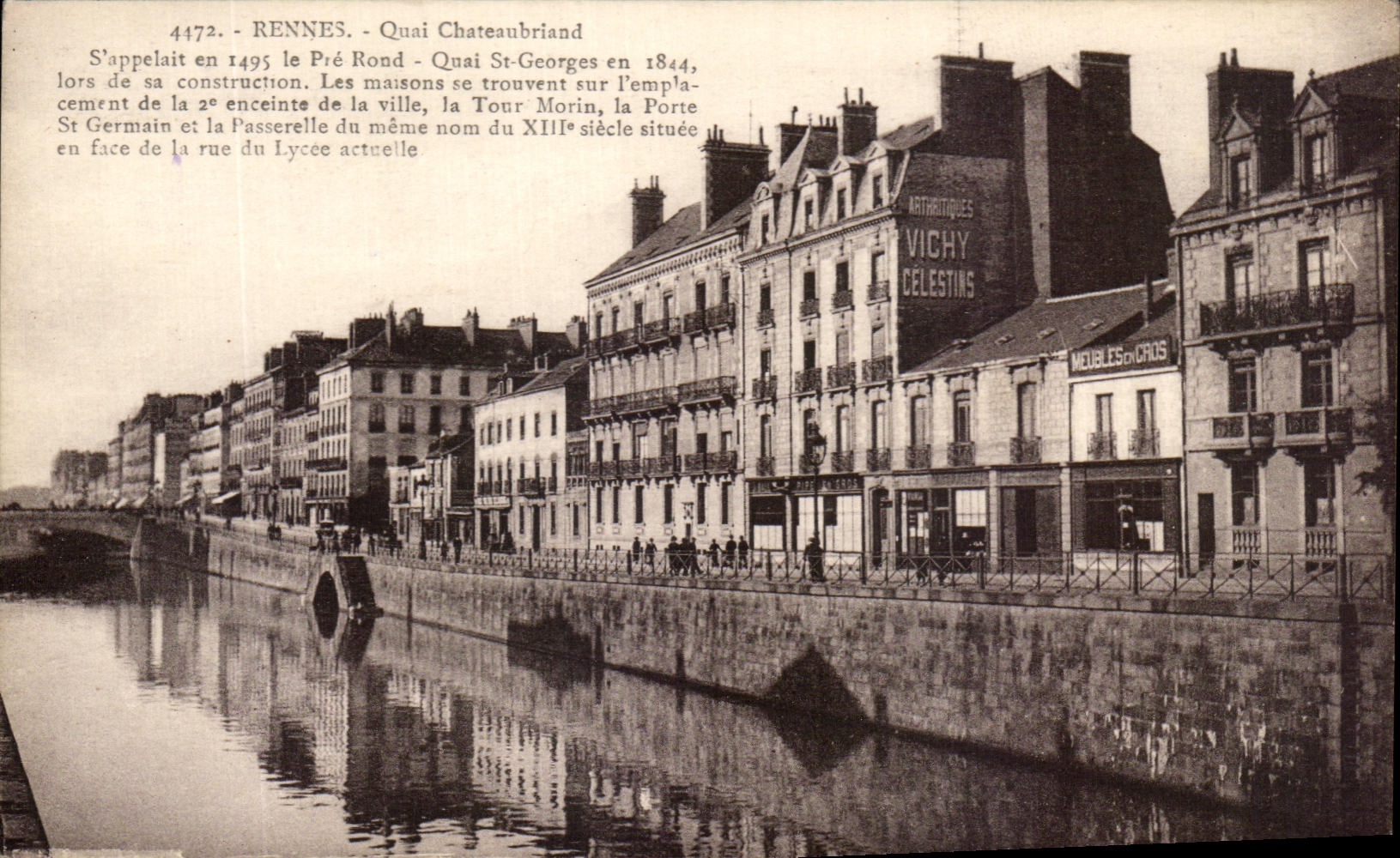 CPA Rennes Quai Chateaubriand Le Pre Rond Quai St Georges En