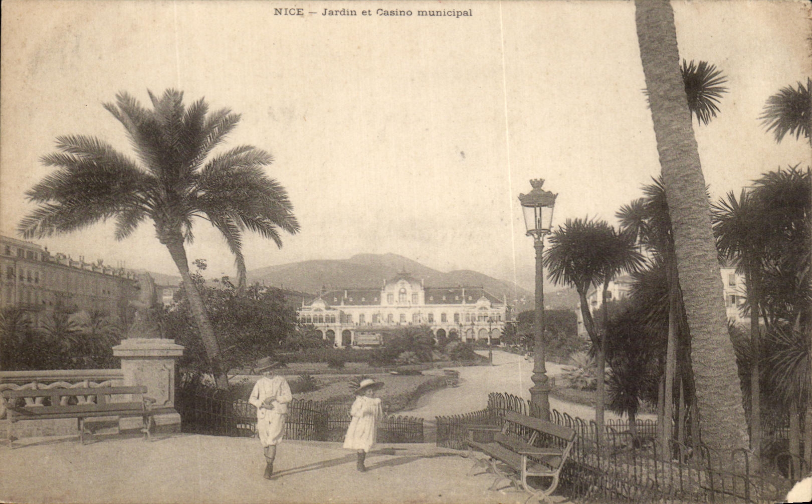 CPA Nice Jardin et Casino Municipal Enfants