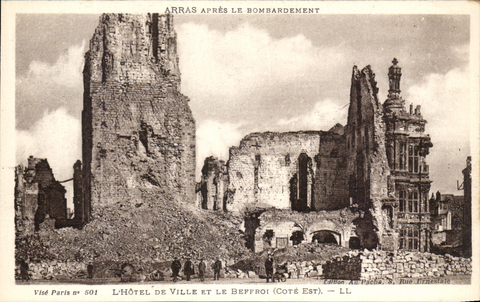 CPA Arras Apres Le Bombardement Militaria
