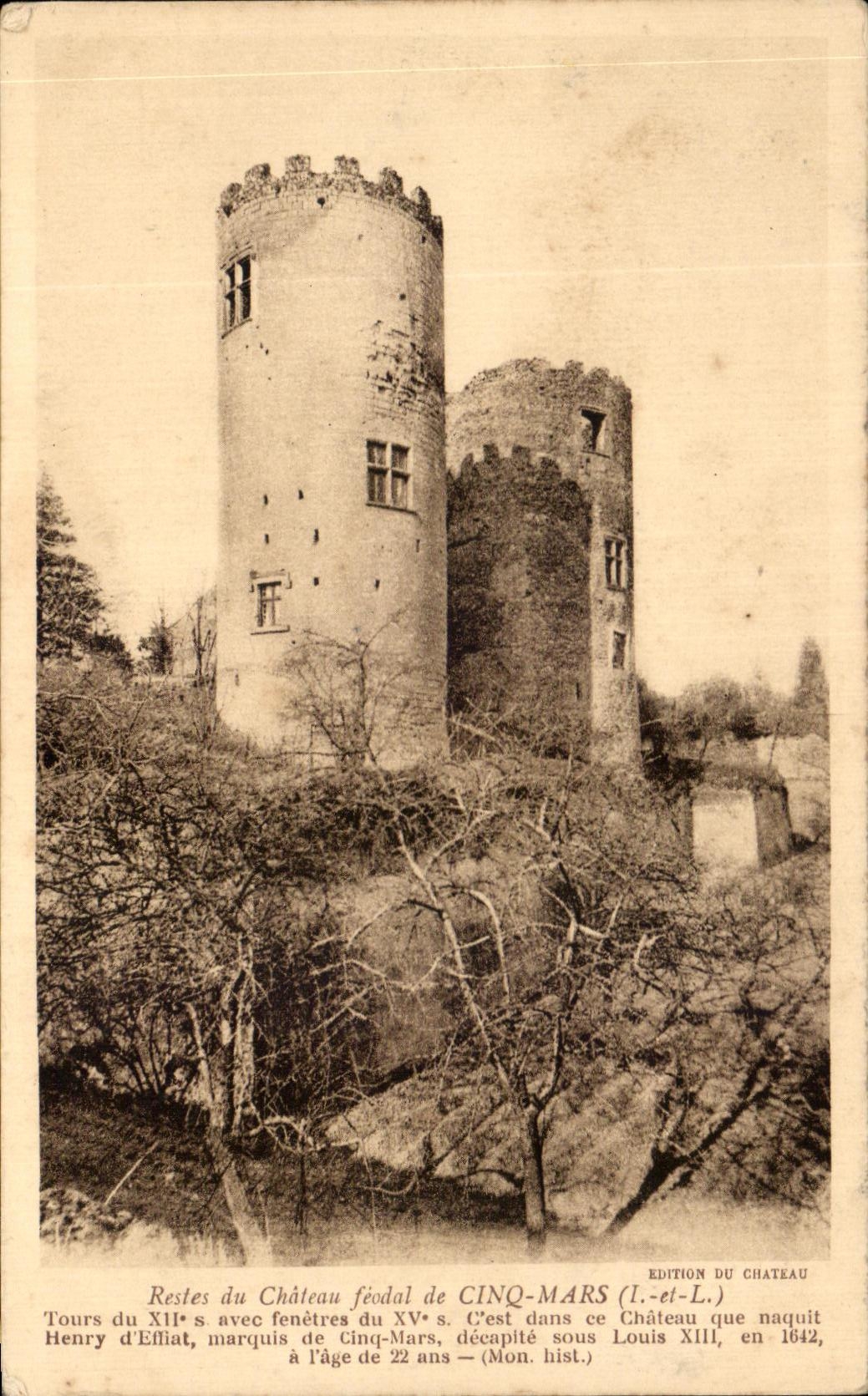 CPA Restes Du Chateau Feondal De Cinq Mars 