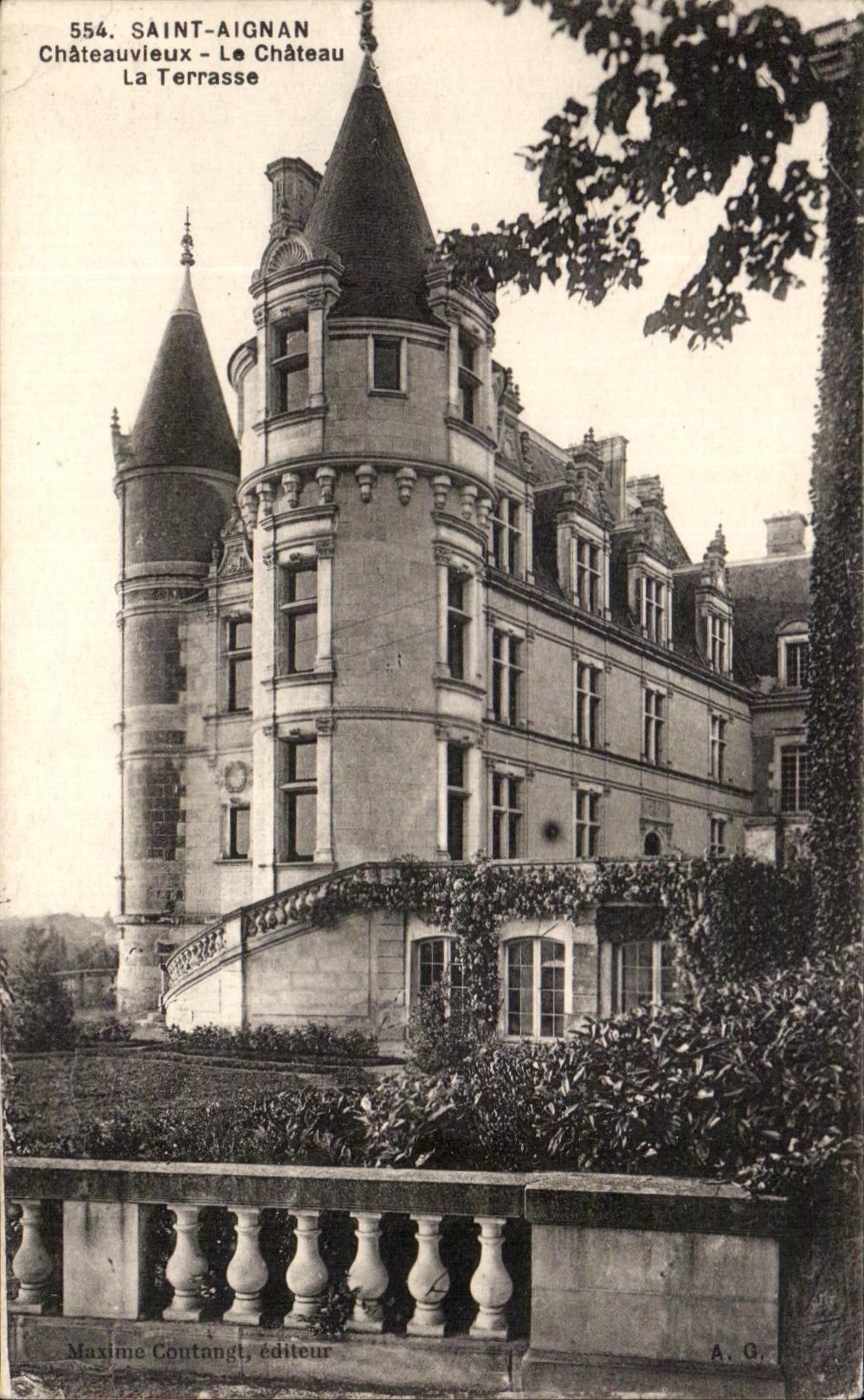 CPA Saint Aignan Chateauvieux Le Chateau La Terrasse