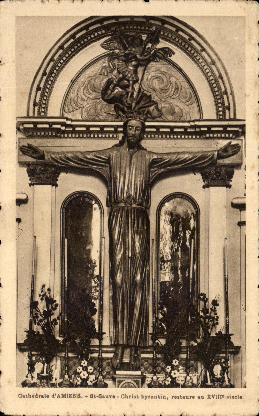 CPA Cathedrale D'Amiens St Sauve Christ Byzantin Restaure Au 18eme 