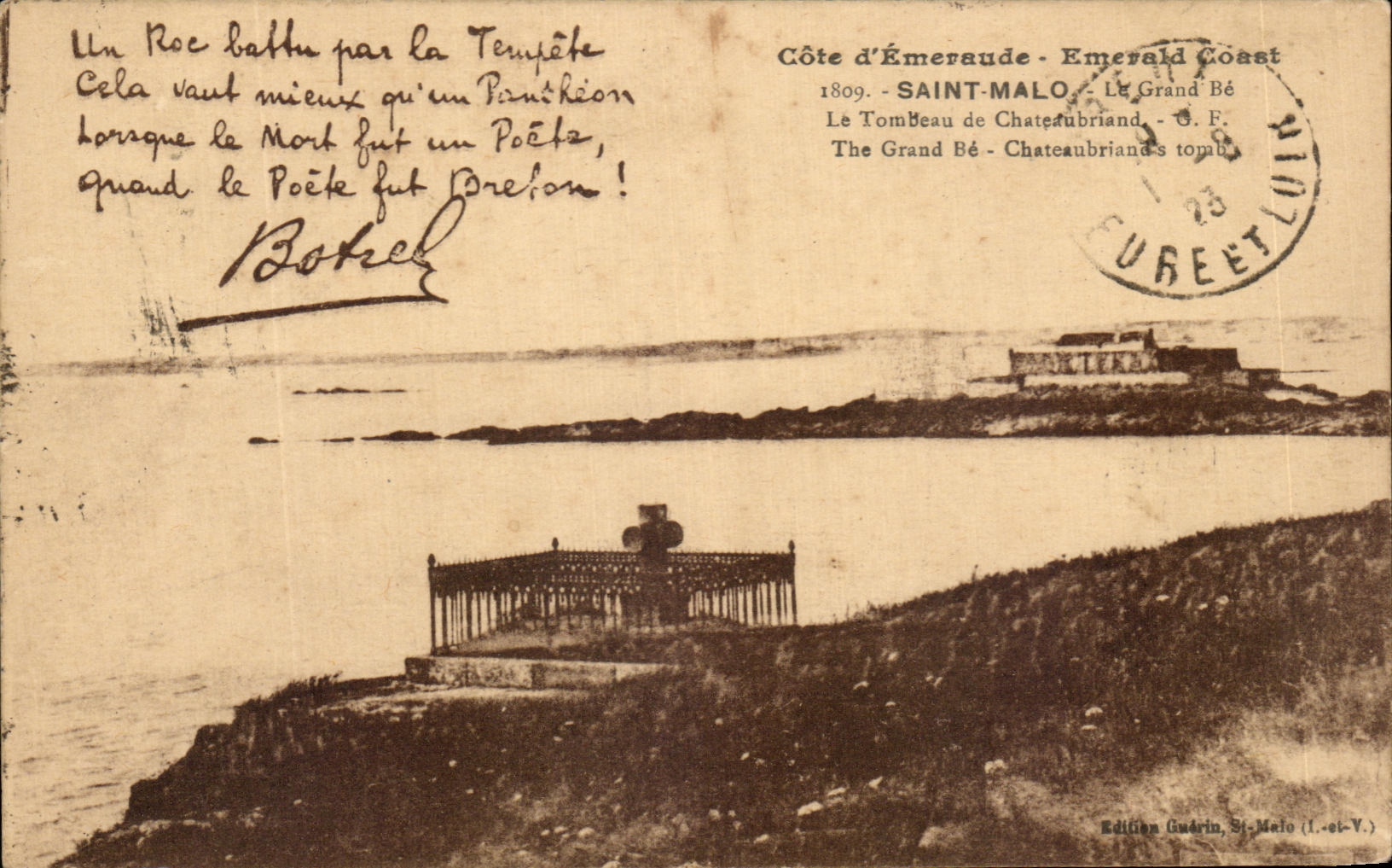 CPA Saint Malo Le Grand Be Le Tombeau de Chateaubriand 