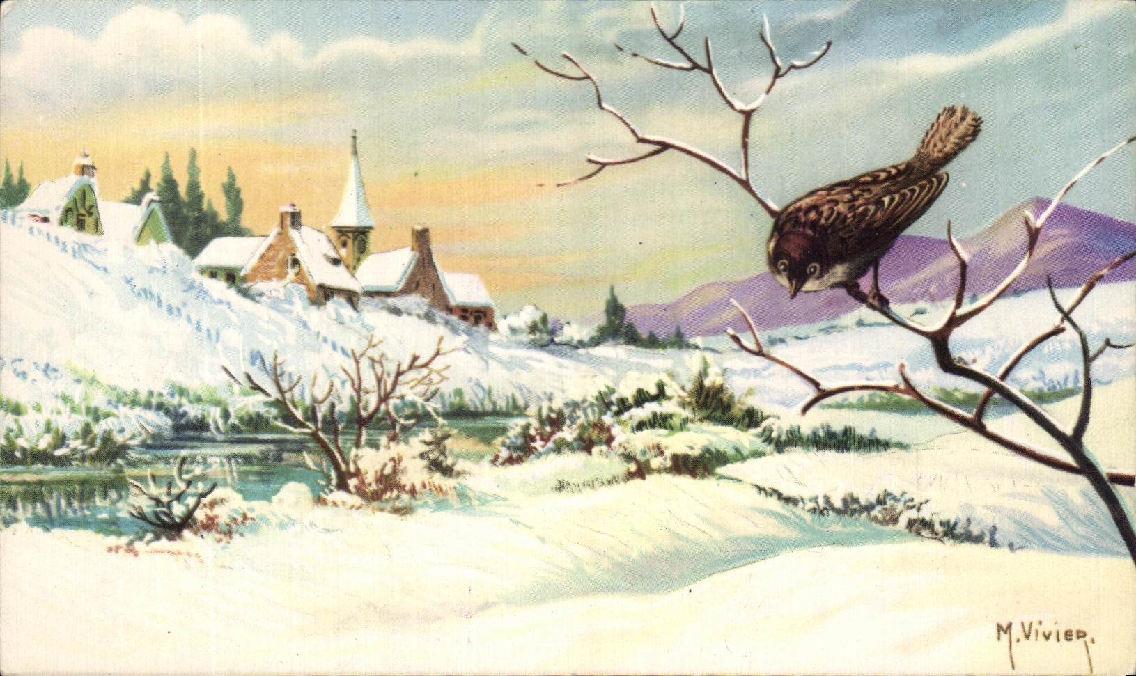 CPA Fantaisie Village dans la neige 