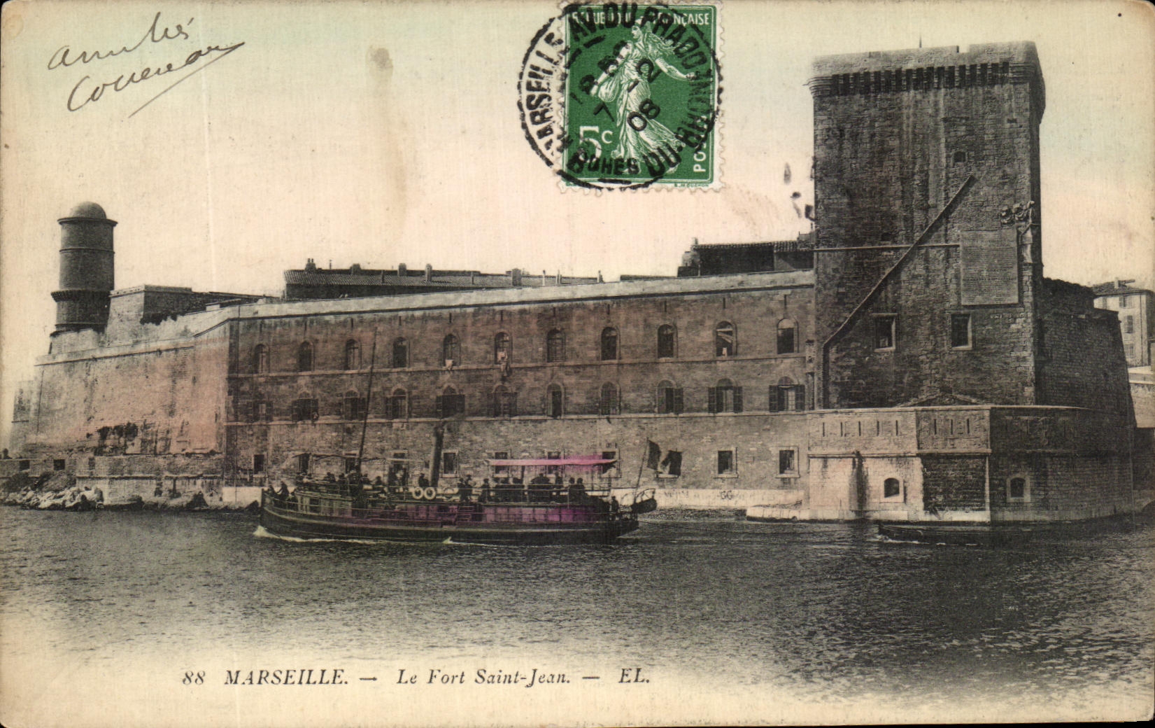CPA Marseille Le Fort Saint Jean Bateau