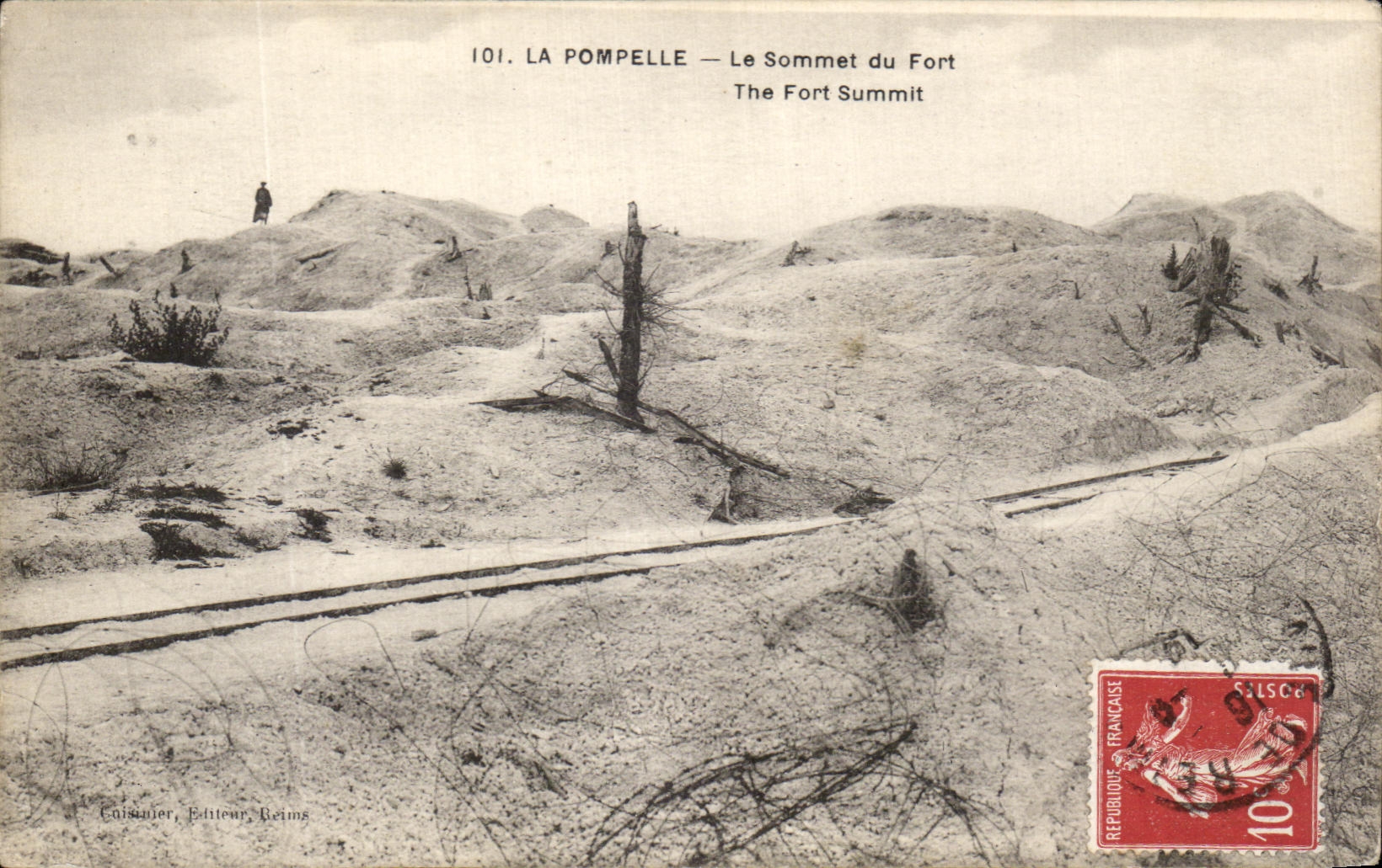 CPA La Pompelle Le Sommet du Fort Militaria