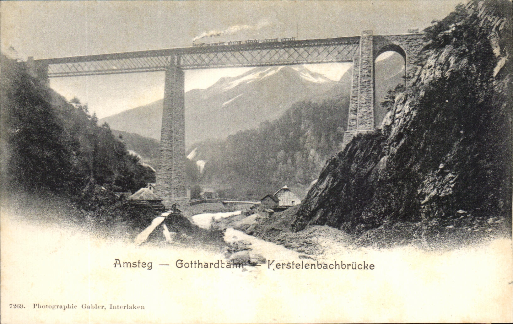 CPA Amsteg Gotthartalm Kerstelenbachbrucke