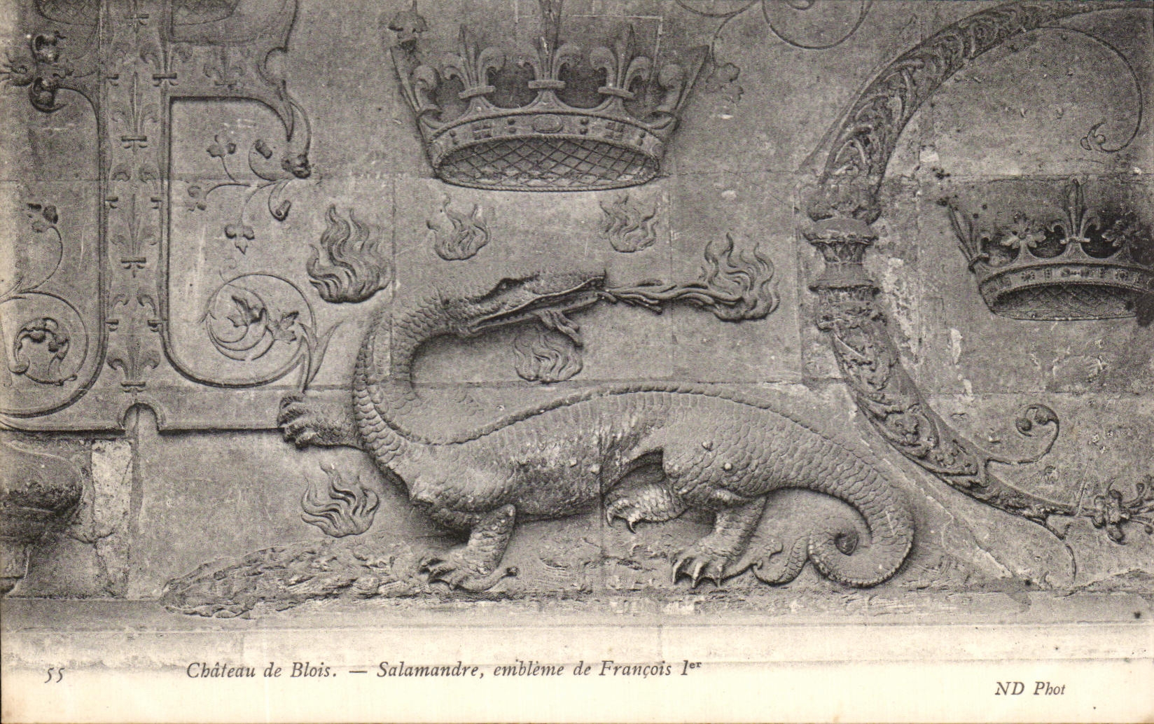 CPA Chateau de Blois Salamandre Embleme de Francois 1er