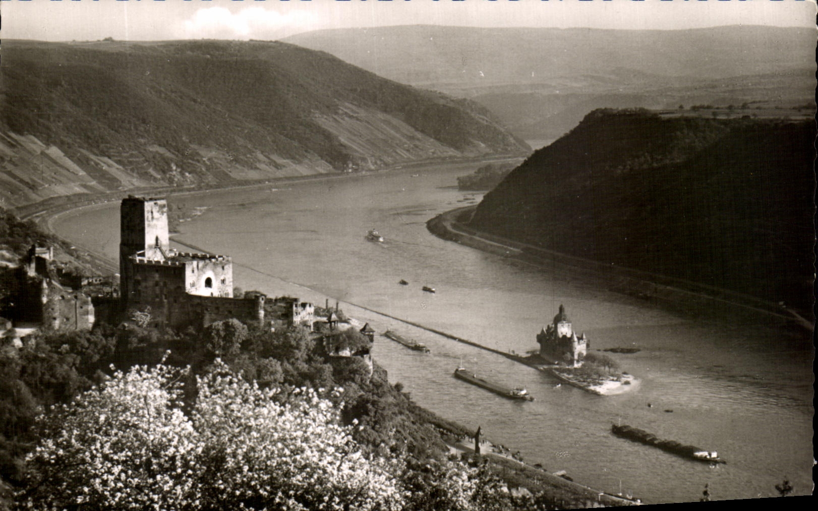 CPSM Gutenfels und die Plalz The Rhine near Kaub Gutenfels Castle
