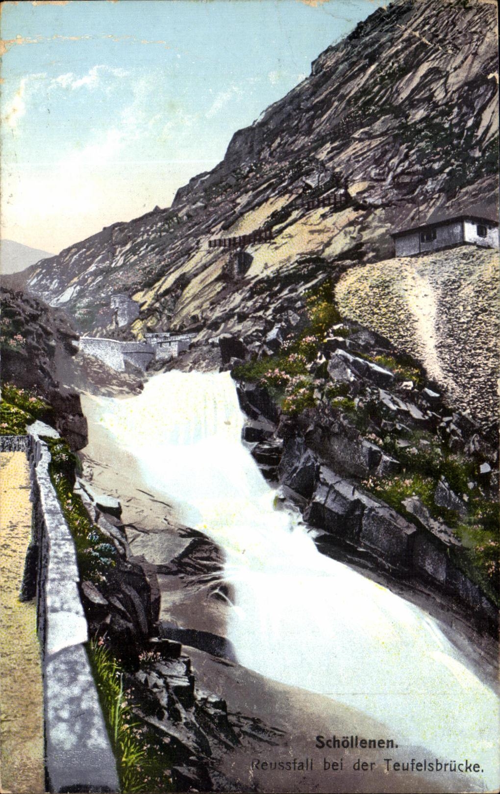 CPA Schollenen Reusstall bei der Teufelsbrucke