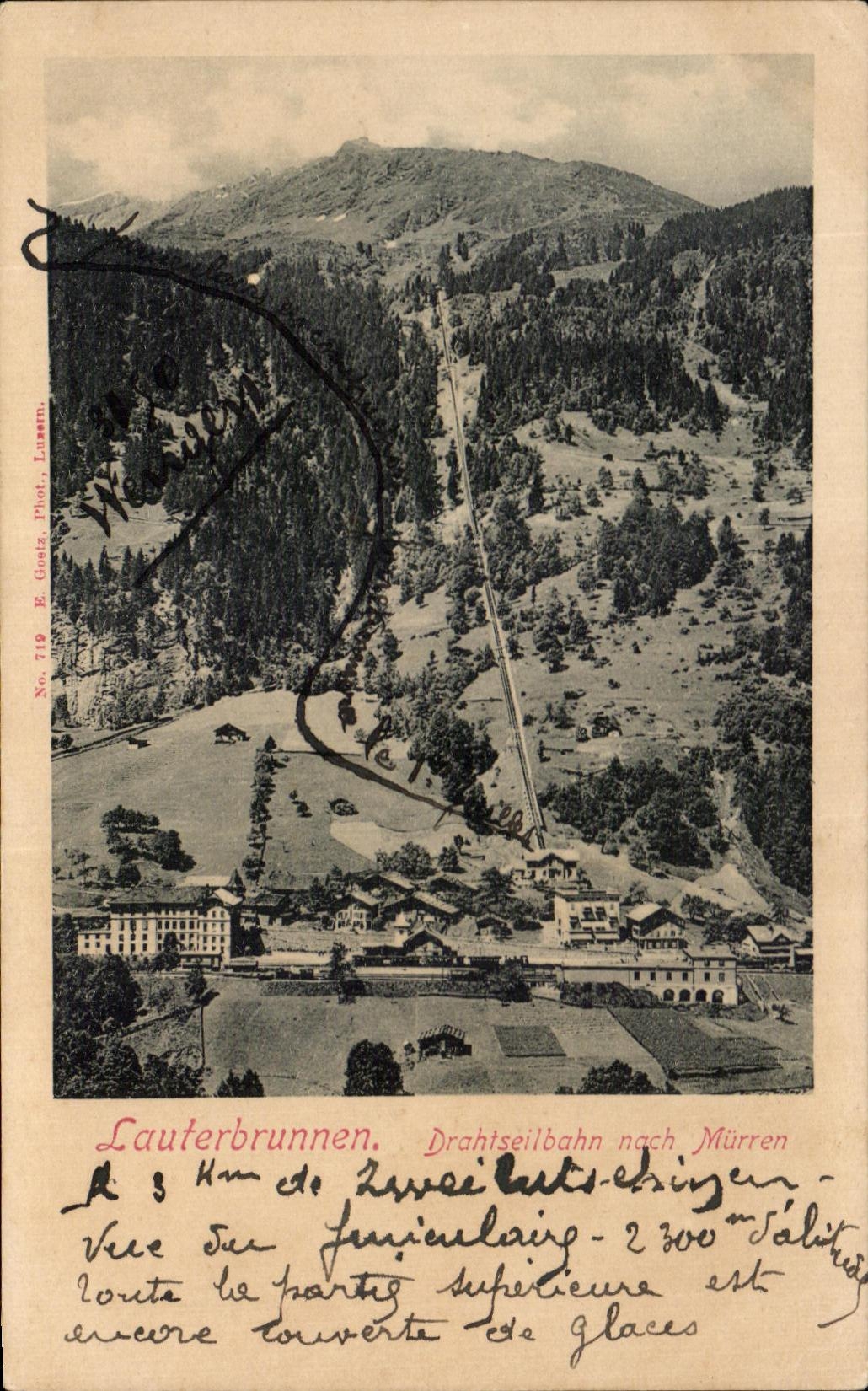 CPA Lauterbrunnen Drahtseilbahn nach Murren