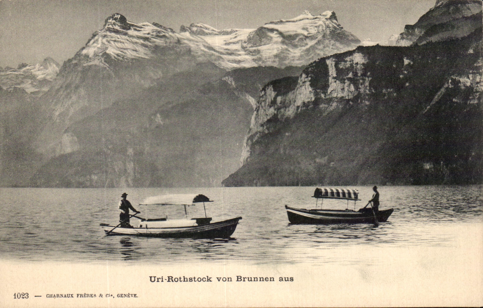 CPA Uri Rothstock von Brunnen aus Bateaux