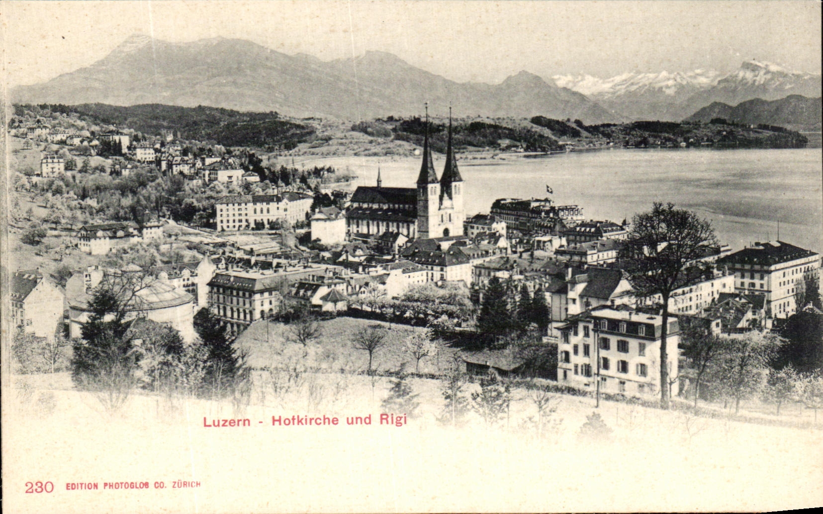CPA Luzern Hotkirche und Rigi