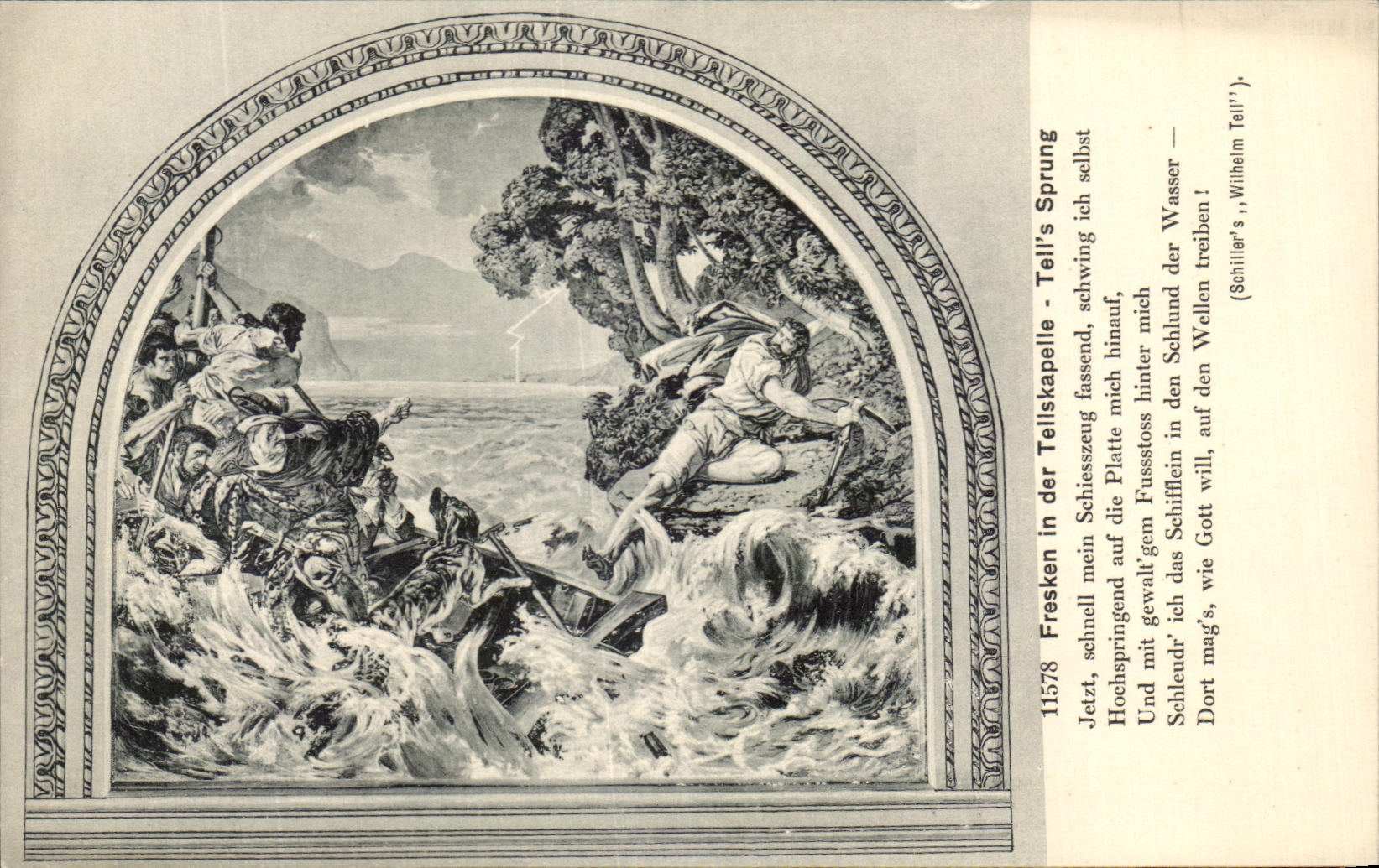 CPA Fresken in der Tellskapelle Tell's Sprung