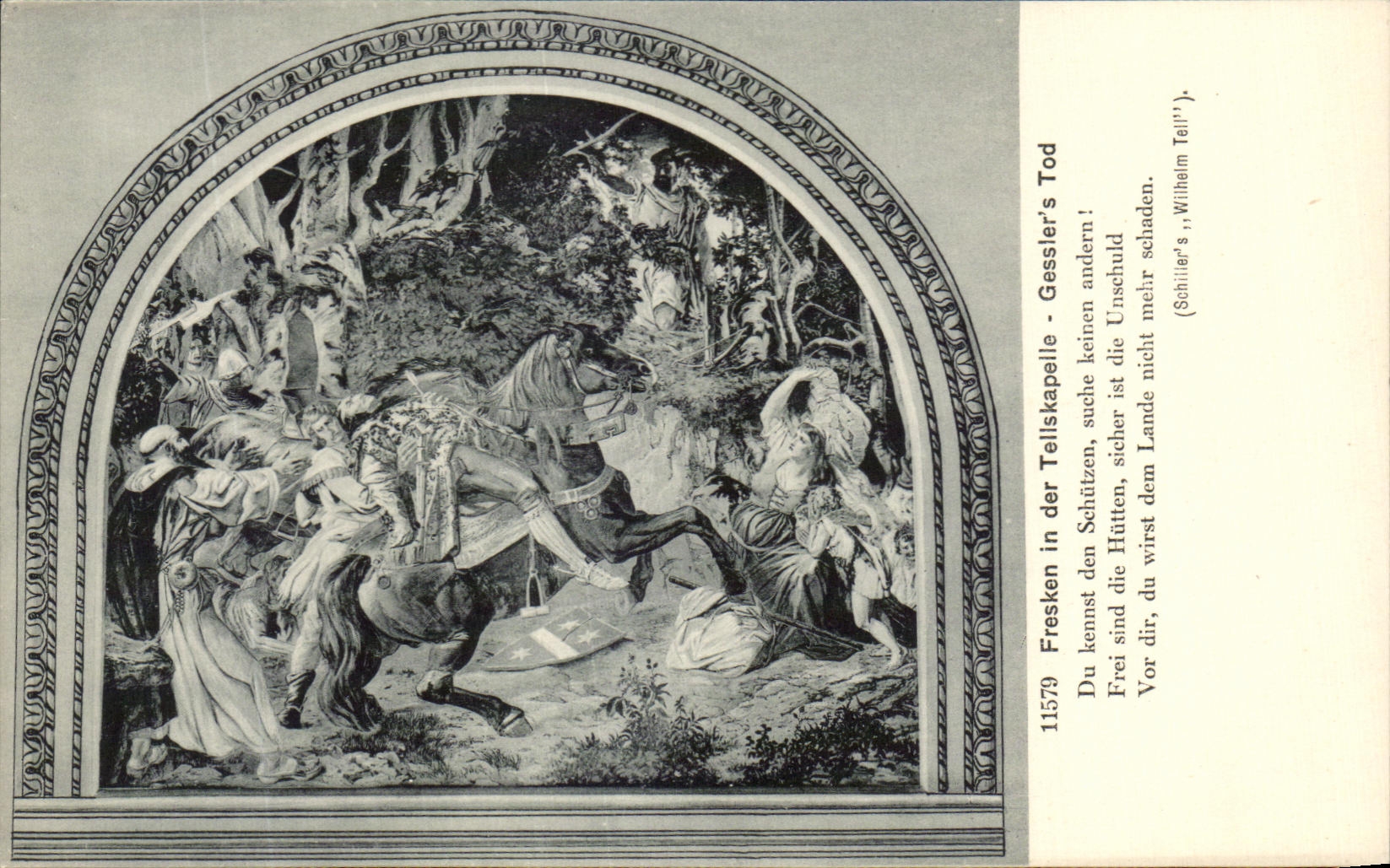 CPA Fresken in der Tellskapelle Gessler's 