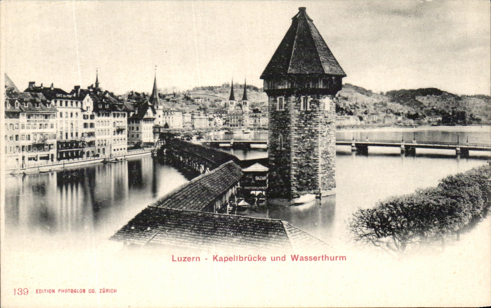CPA Luzern Kapelibrucke und Wasserthurm