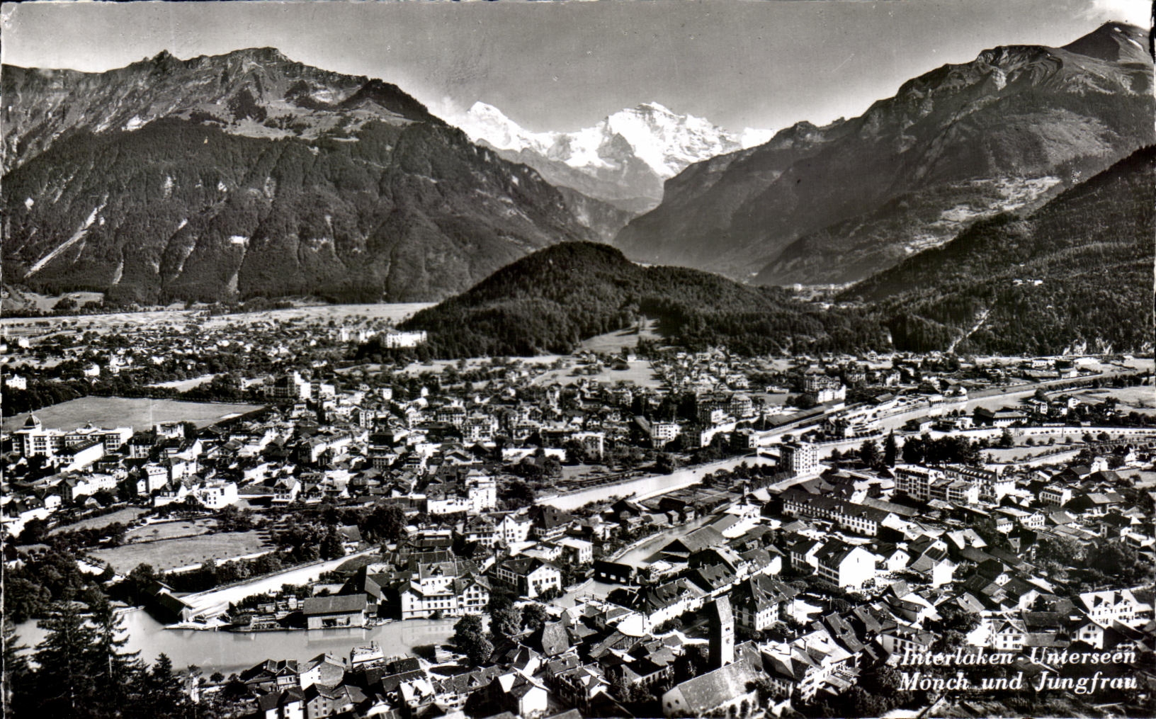 CPA Intertaken Unterseen Monch und Jungfrau