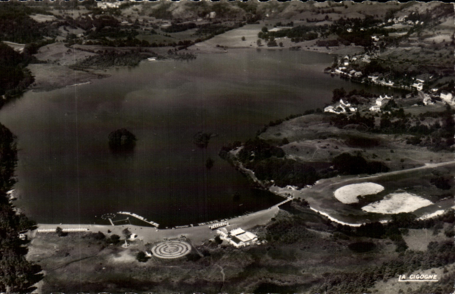 CPSM in the Plane On the Lake Chambon View the Beach And the Hotels Villages of Varennes and Chambon on the lake