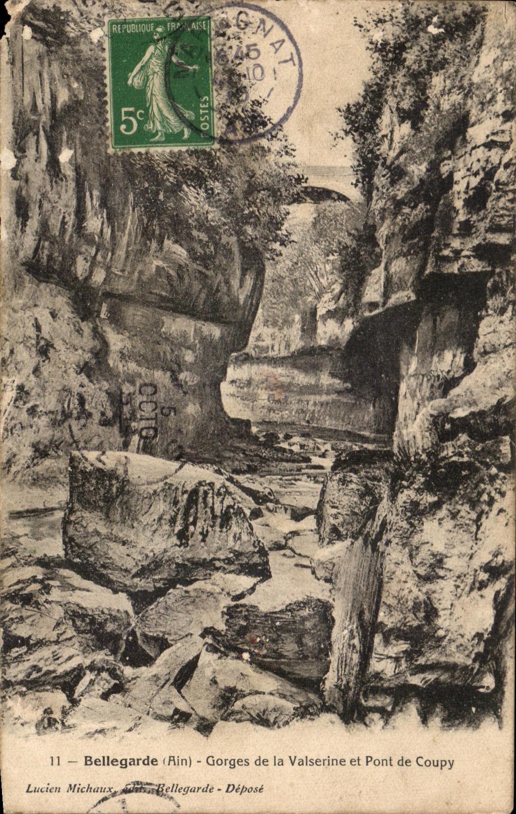 CPA Bellegarde Falls of Valserine and Pont of Coupy