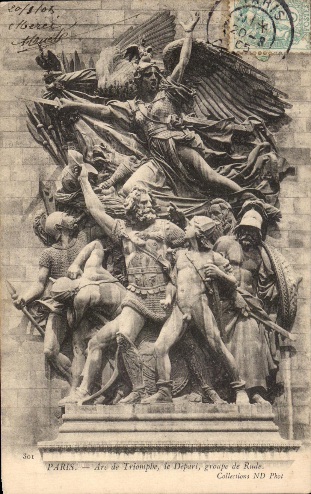 CPA Paris Are of Triumph the Departure groups the Hard one