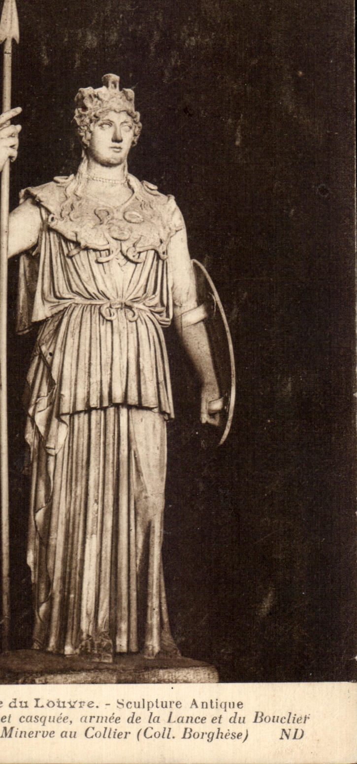 Escultura antigua Minerve del Louvre de CPA