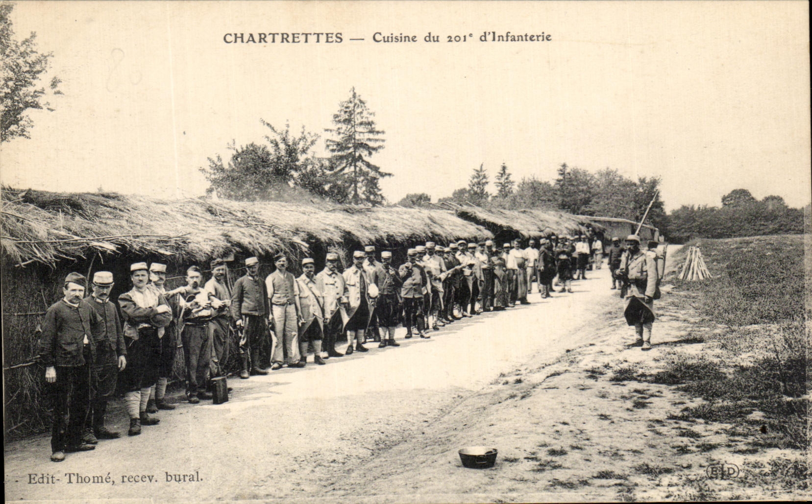 CPA Chartrettes Cooks 201eme of lnfantery Militaria