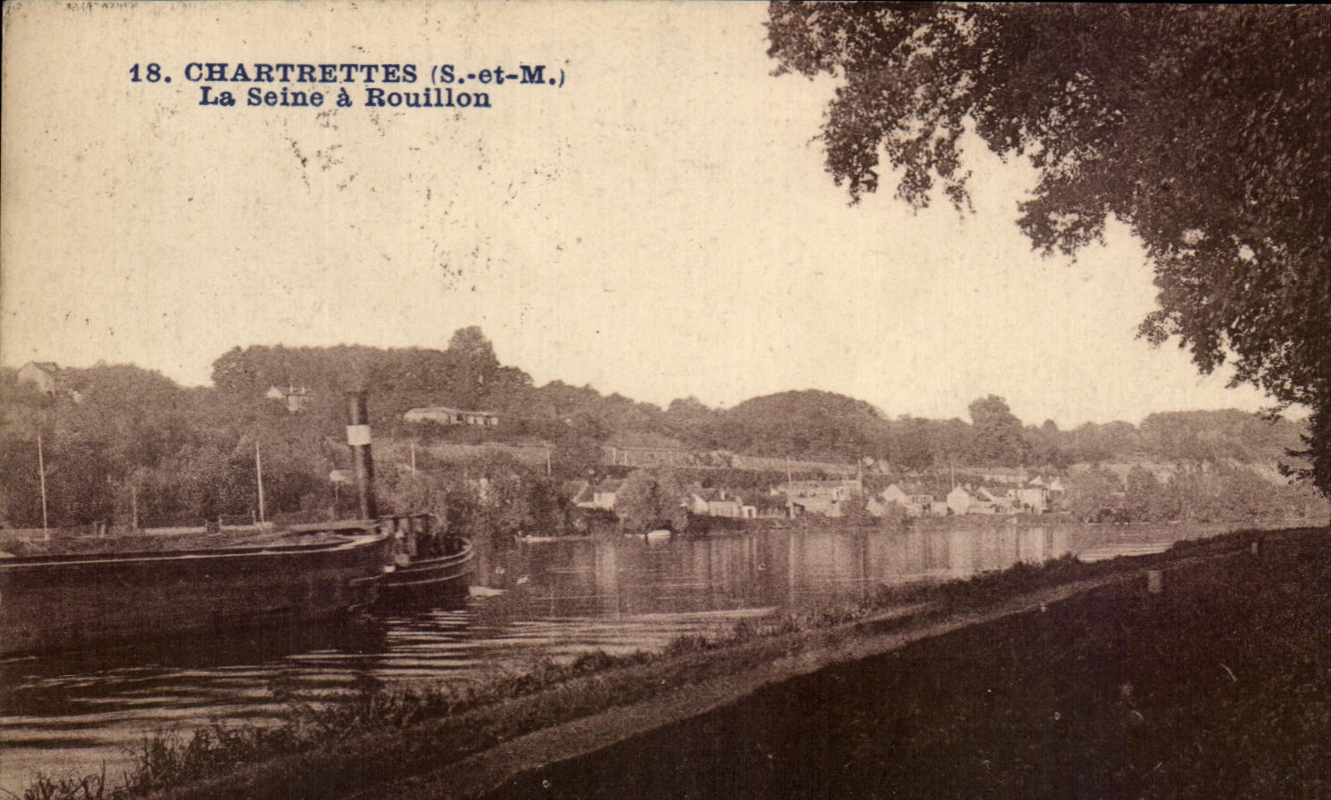 CPA Chartrettes the Seine has Rouillon Bateau Barge