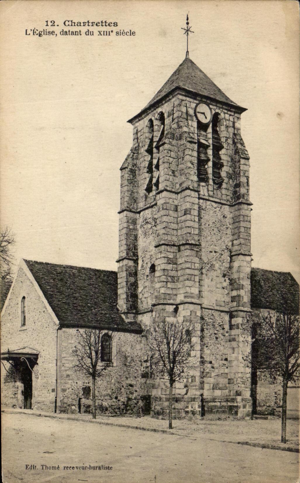CPA Chartrettes the Church Dating from the 13th century