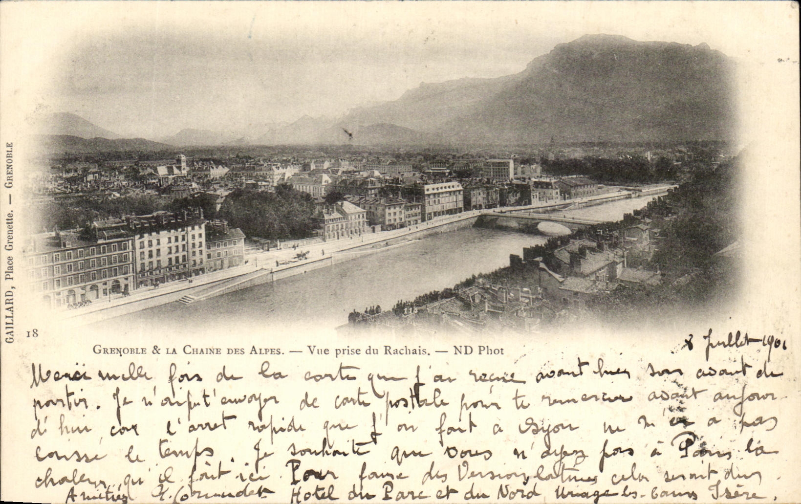 CPA Grenoble the Alpine range Seen from of Rachais