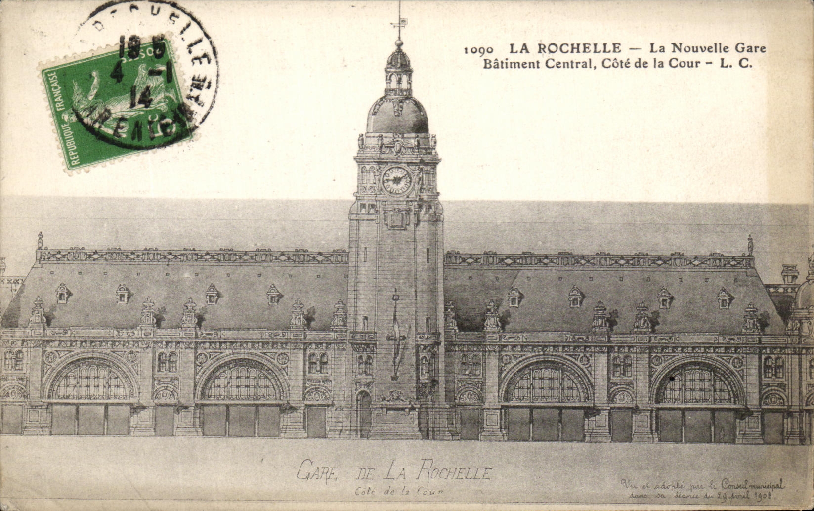 CPA La Rochelle the New Station Central Building Dimensions Court