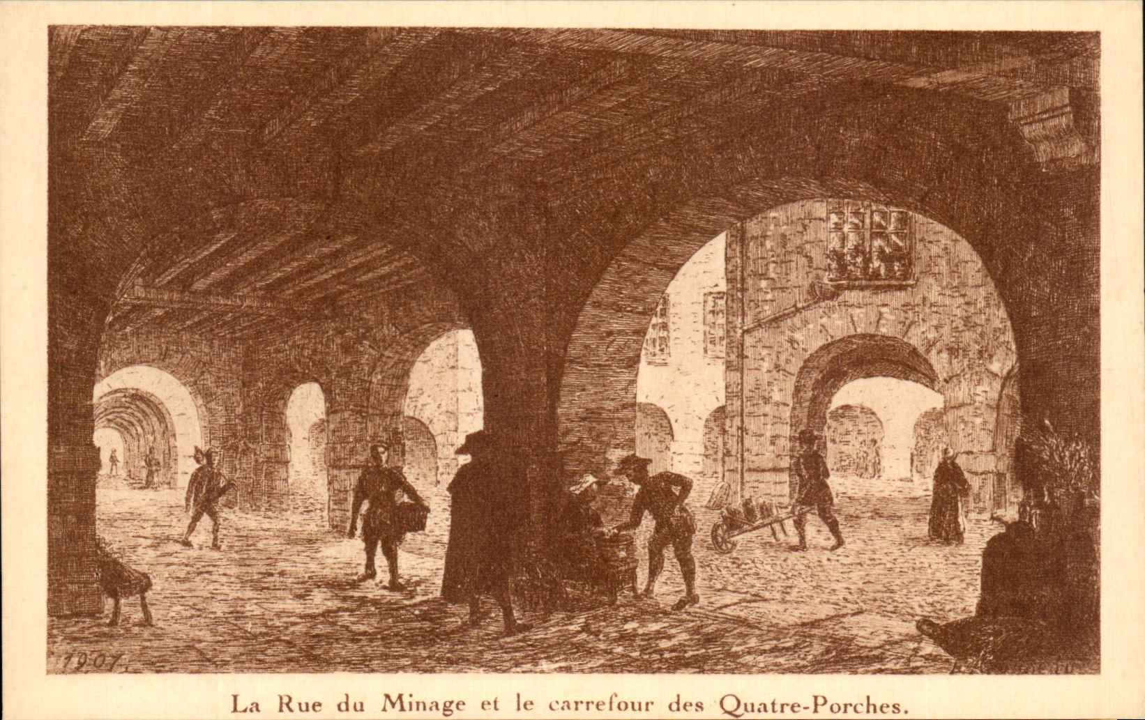 CPA the Street Of the Mining And the Crossroads Of the Four La Rochelle Porches