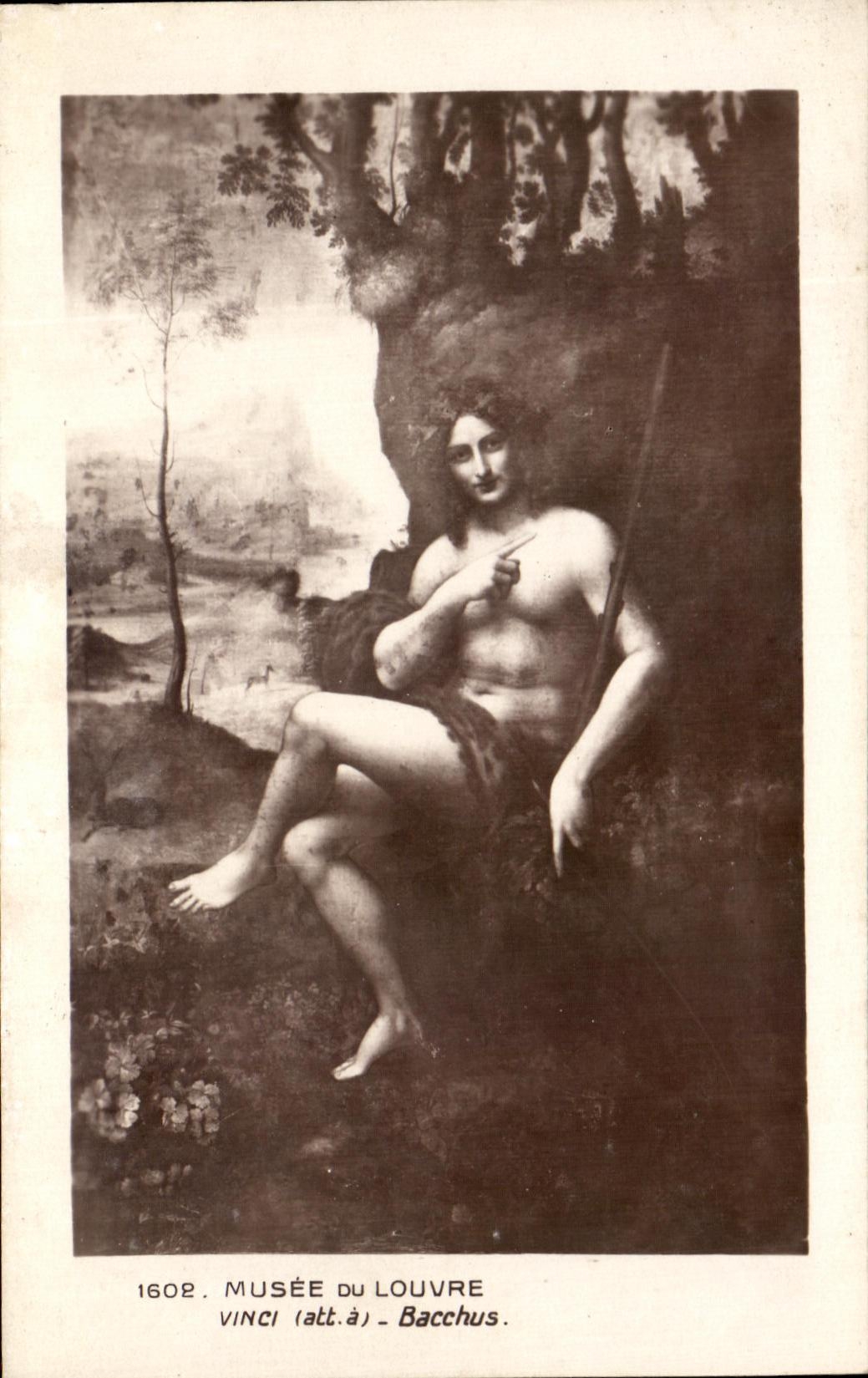 CPA Museum Of Louvre Vinci Bacchus