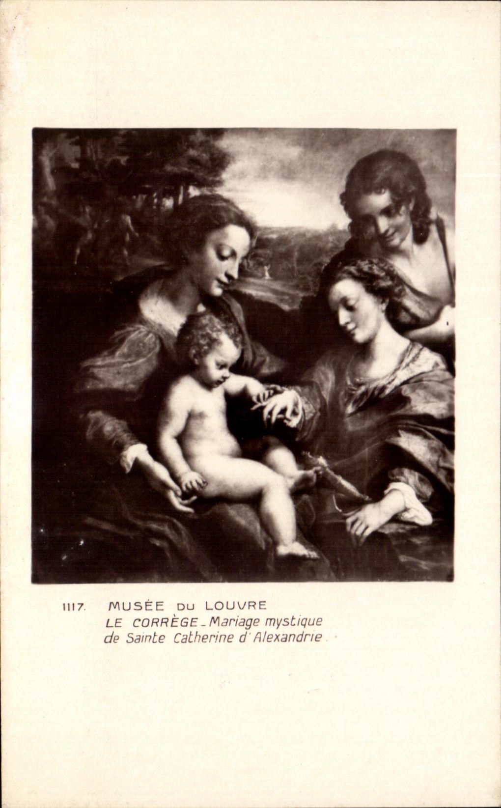 CPA Museum Of Louvre Correge Marriage Mystique De Sainte Cathedrine of Alexandria